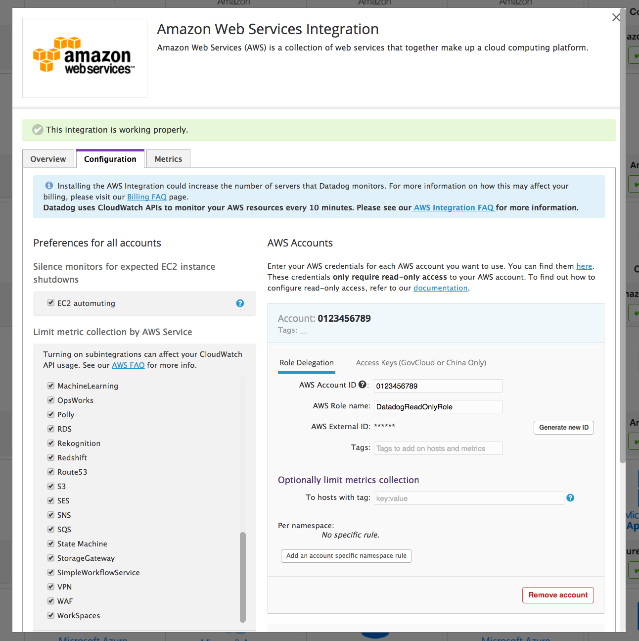 Configuring the AWS S3 integration in Datadog