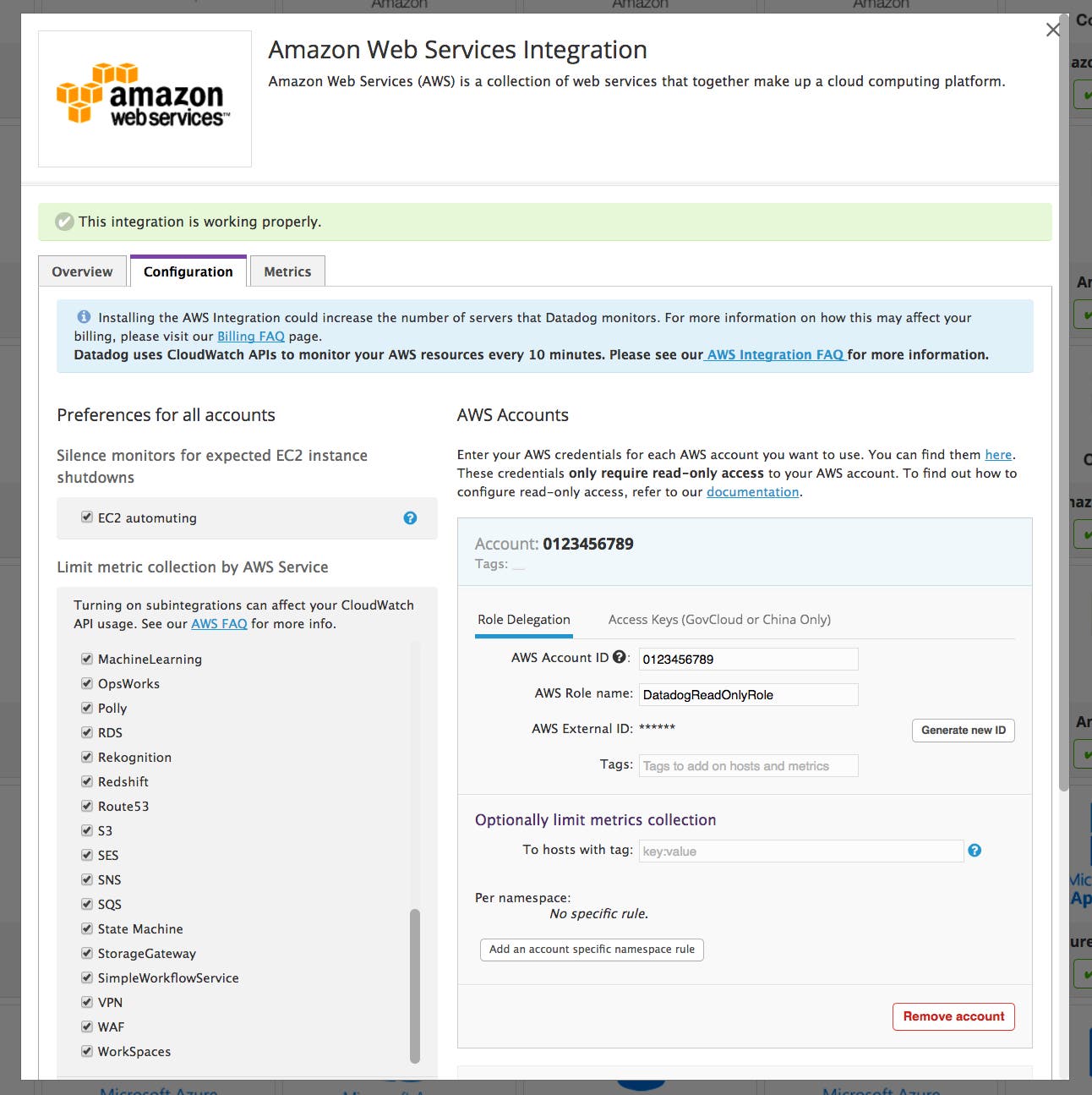 Configuring the AWS S3 integration in Datadog Configuring the AWS S3 integration in Datadog