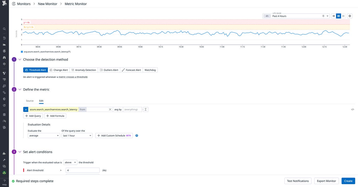 Creating a metric monitor for Azure AI Search latency Creating a metric monitor for Azure AI Search latency