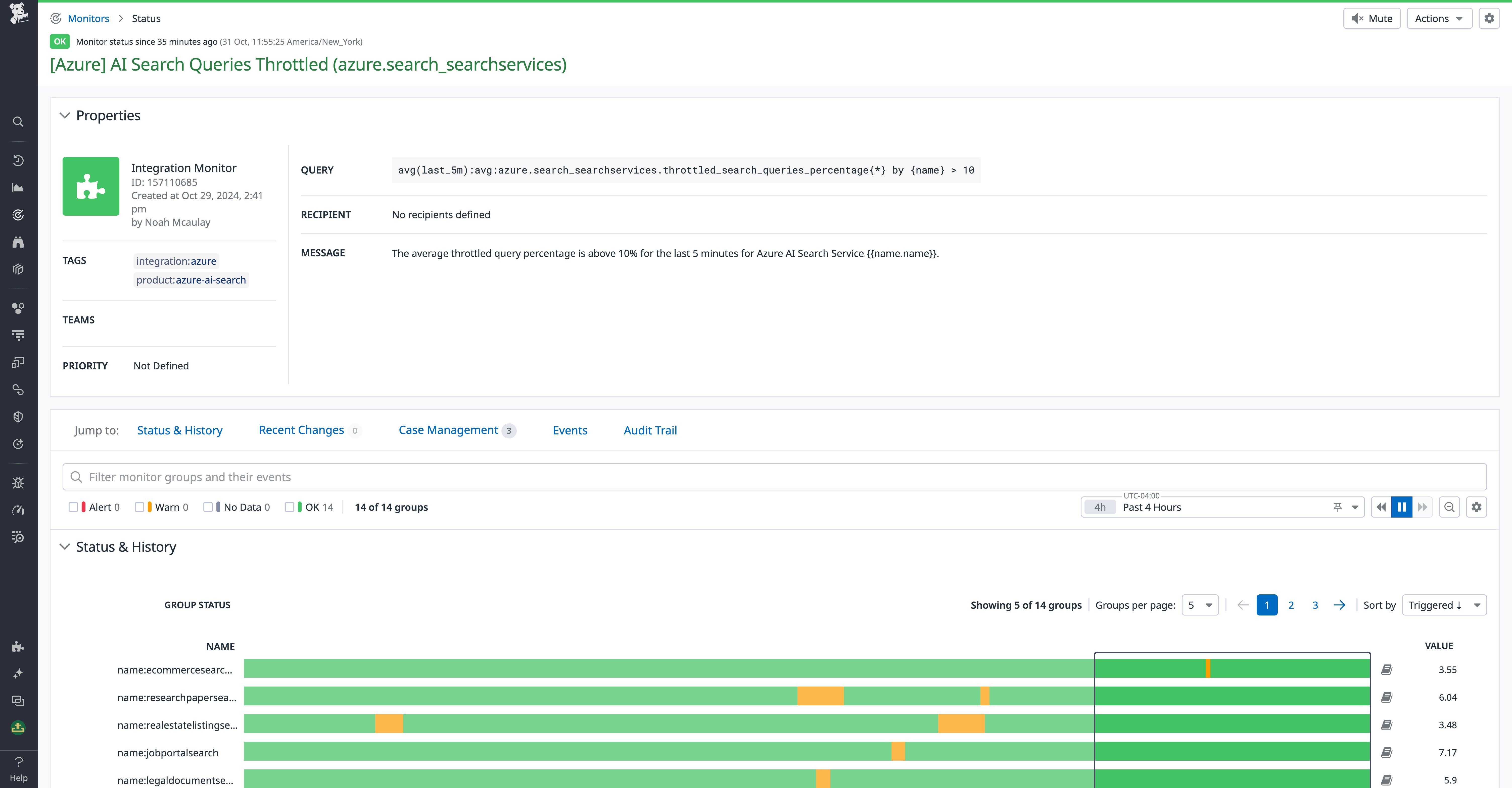 Monitoring Azure AI Search query throttling with the out-of-the-box monitor Monitoring Azure AI Search query throttling with the out-of-the-box monitor