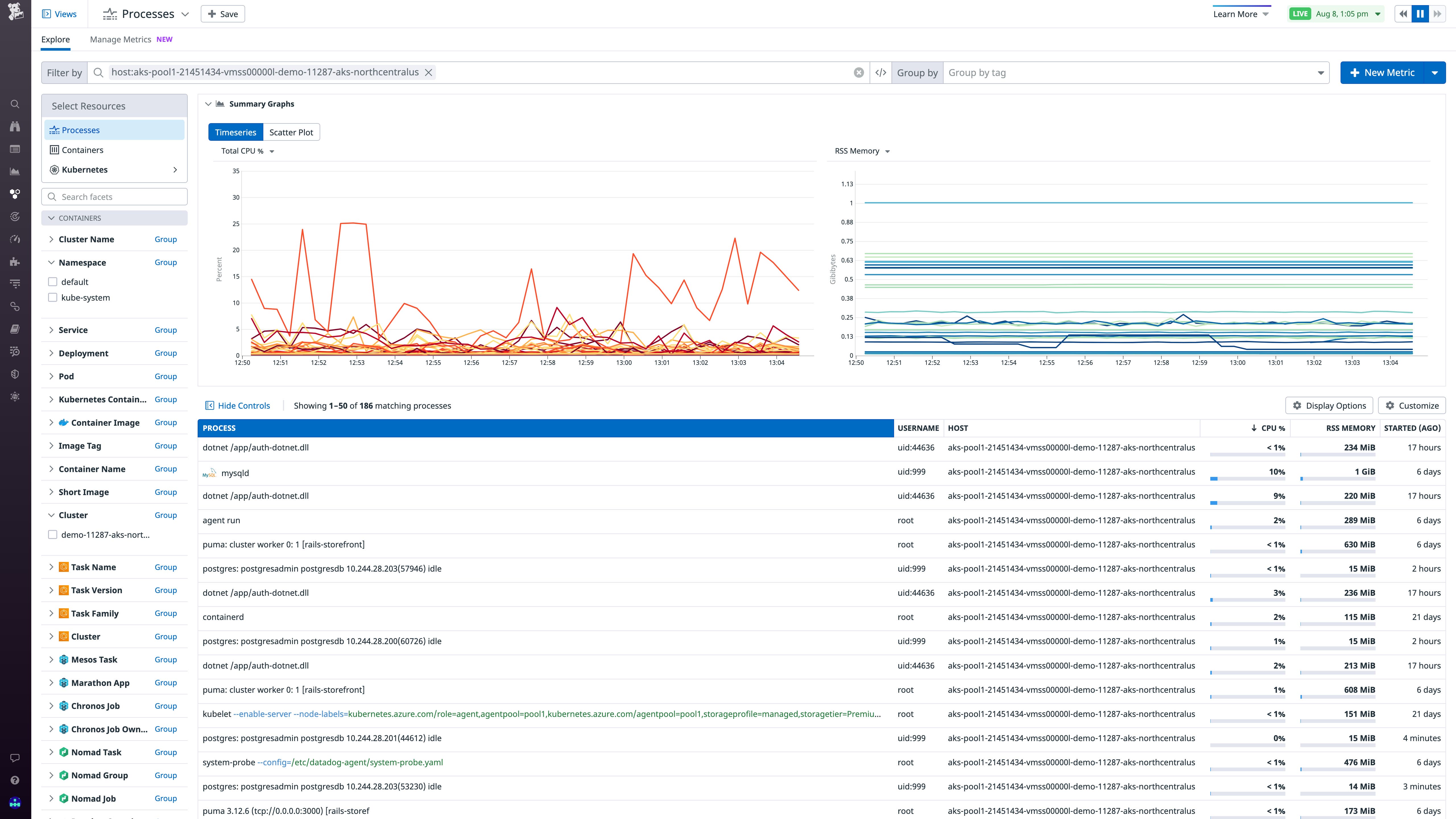 View process-level information on your VMs. View process-level information on your VMs.