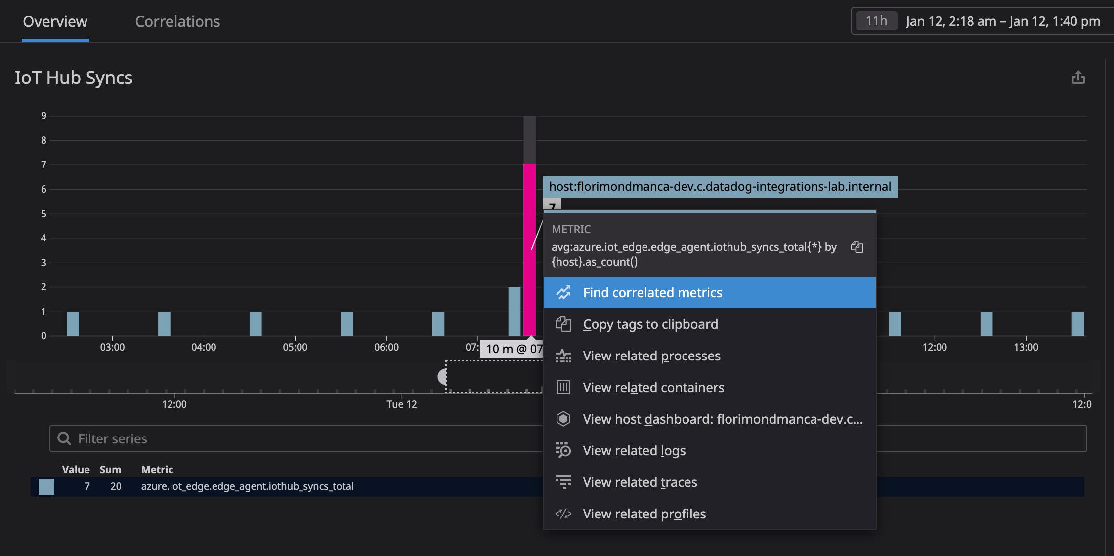 Datadog can quickly surface correlated metrics and related logs against the data collected by your Azure IoT Edge devices. Datadog can quickly surface correlated metrics and related logs against the data collected by your Azure IoT Edge devices.