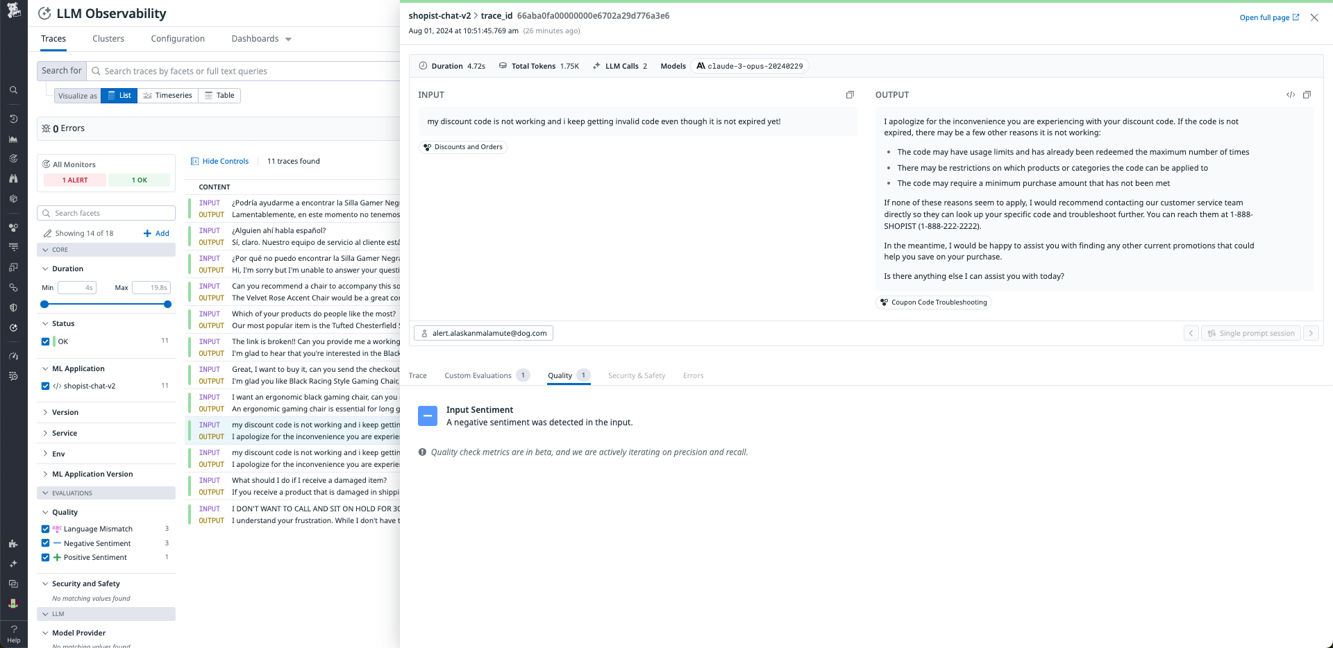 Monitor the quality and safety of your Azure OpenAI application