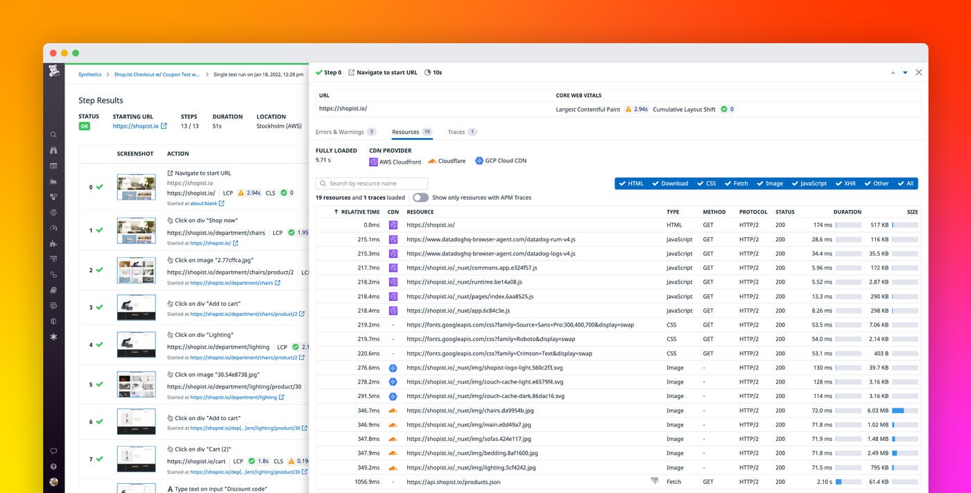 Monitor CDN performance within your Synthetic tests Monitor CDN performance within your Synthetic tests