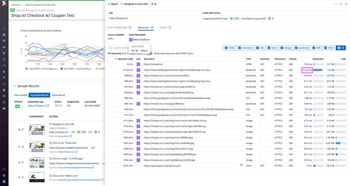 See which CDNs are serving your Synthetic test resources See which CDNs are serving your Synthetic test resources