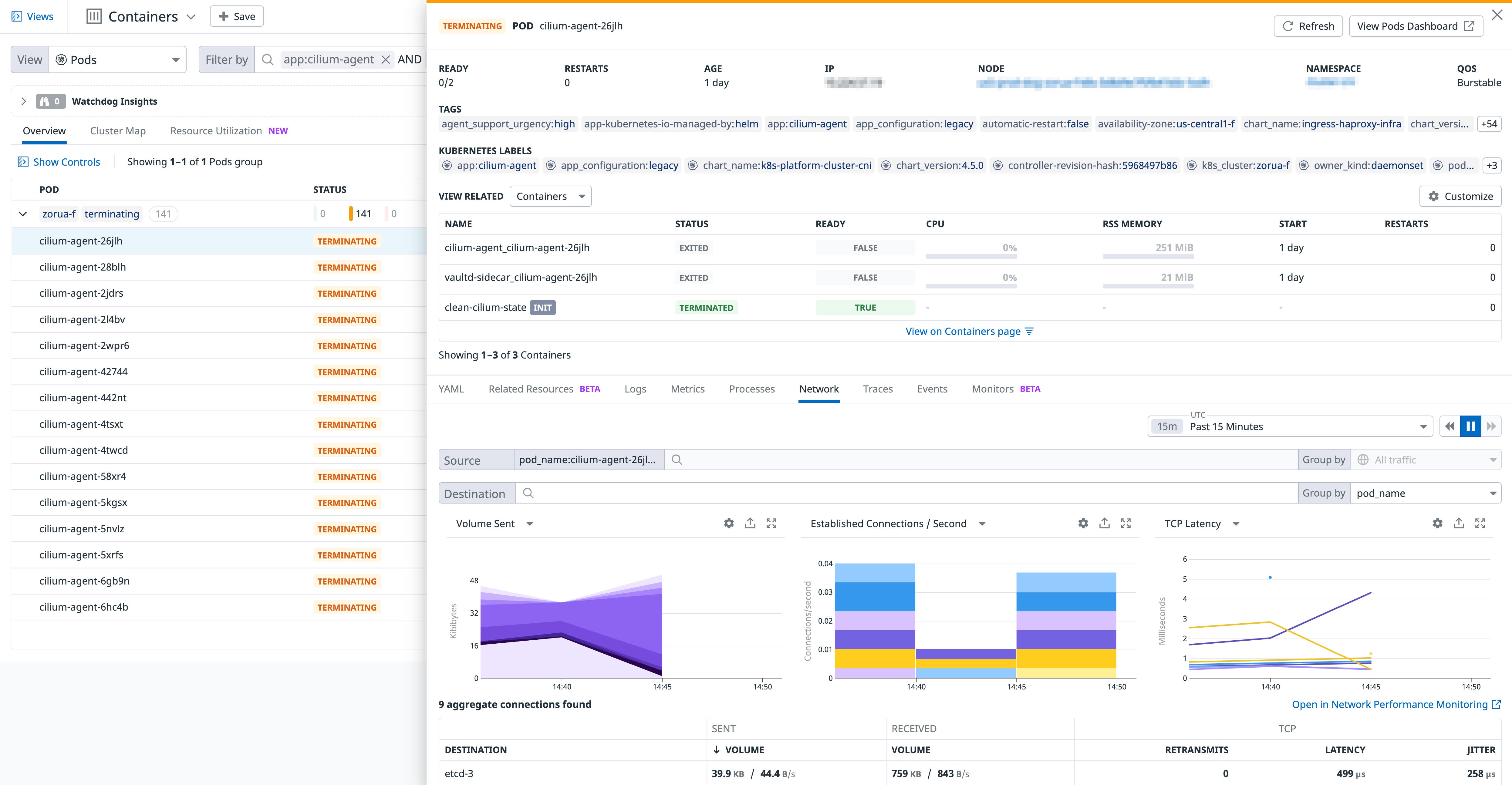 Review Cilium pods with Datadog's Live Container view Review Cilium pods with Datadog's Live Container view