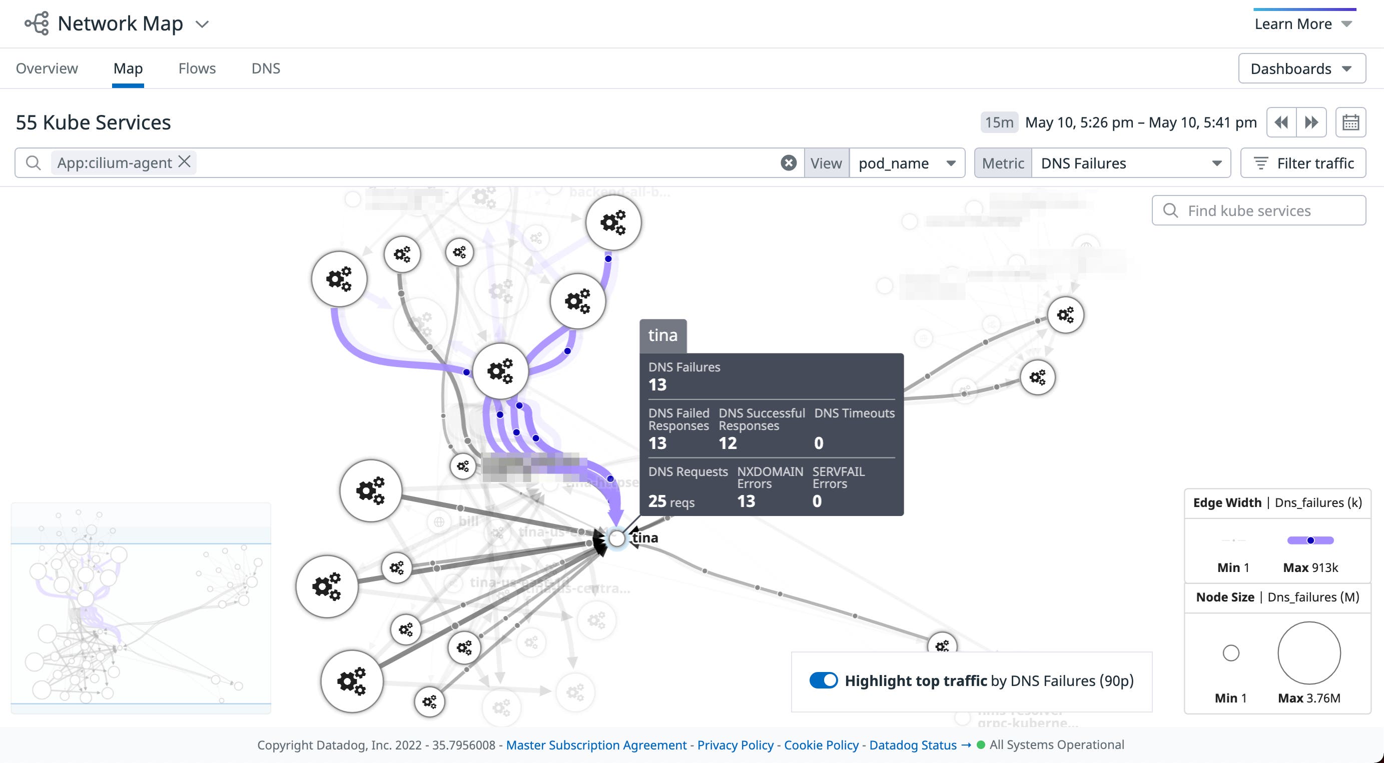 View Cilium traffic with Datadog's network map View Cilium traffic with Datadog's network map