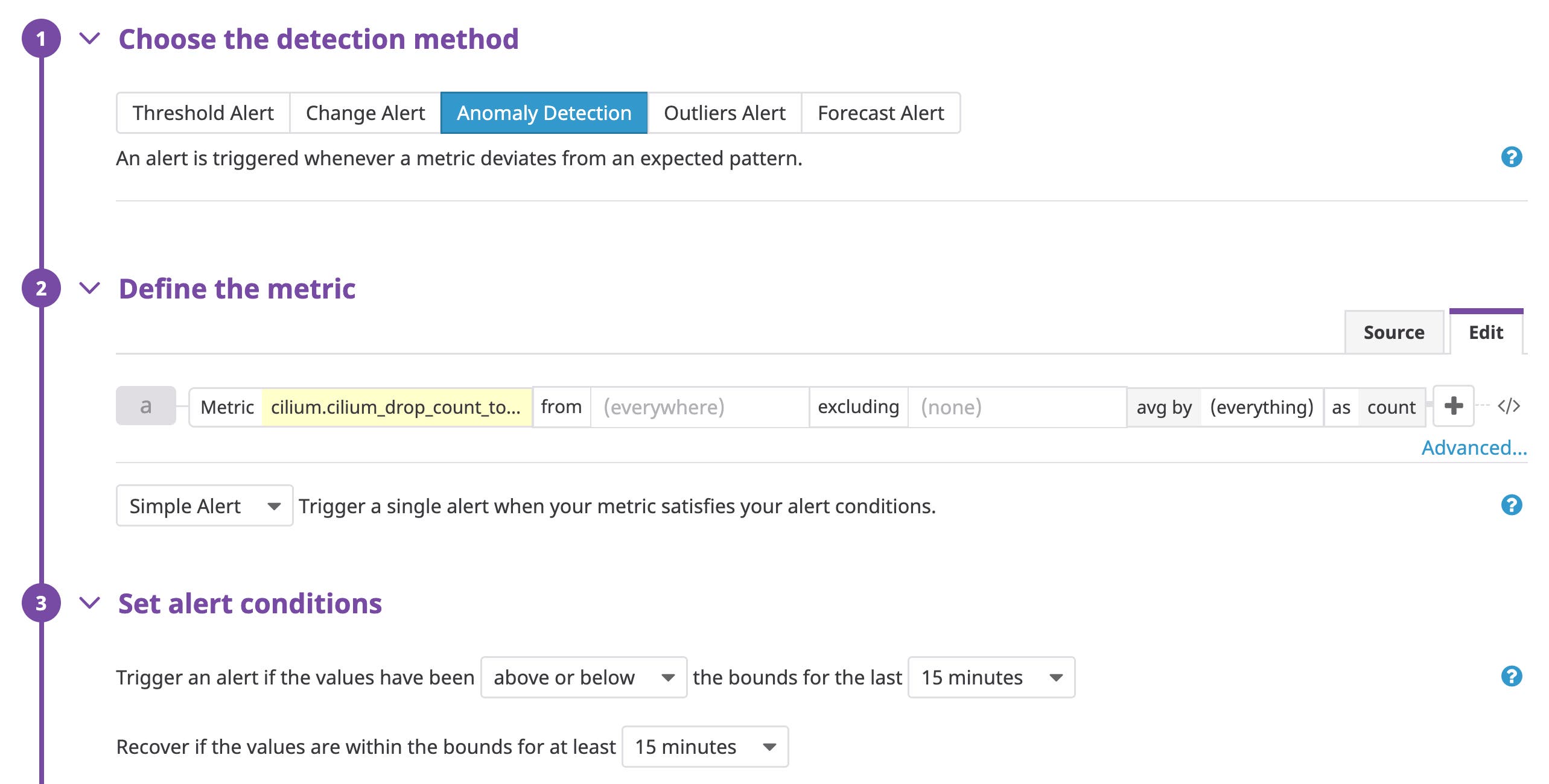 Setting up an alert to notify the team when there is an anomalous change in dropped packet count Setting up an alert to notify the team when there is an anomalous change in dropped packet count