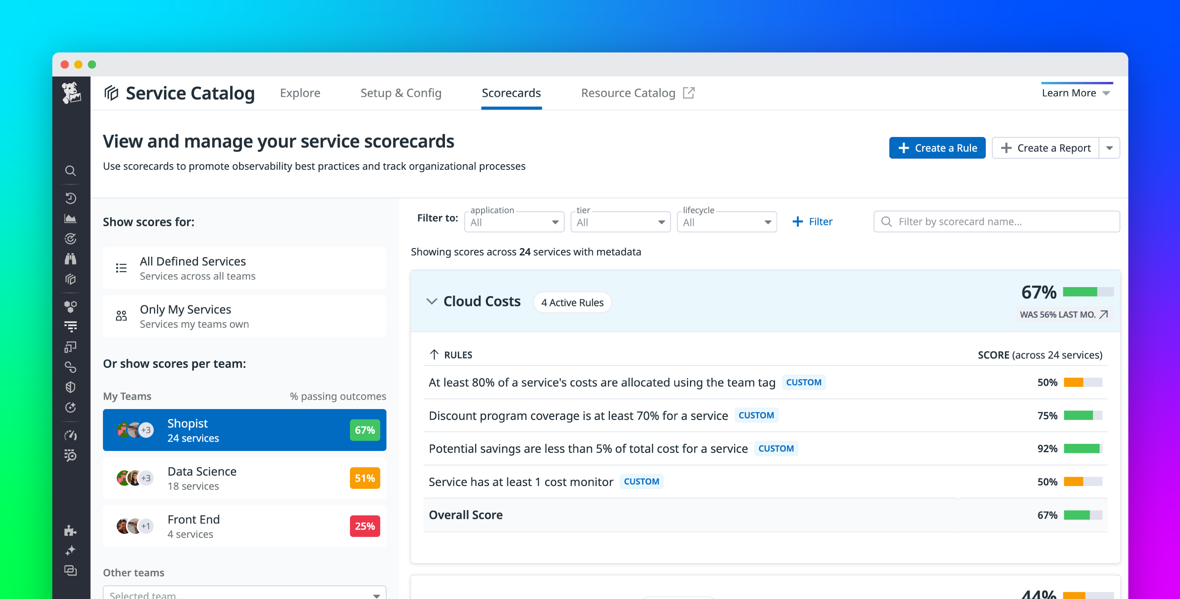 Best practices for monitoring cloud costs with Datadog Scorecards