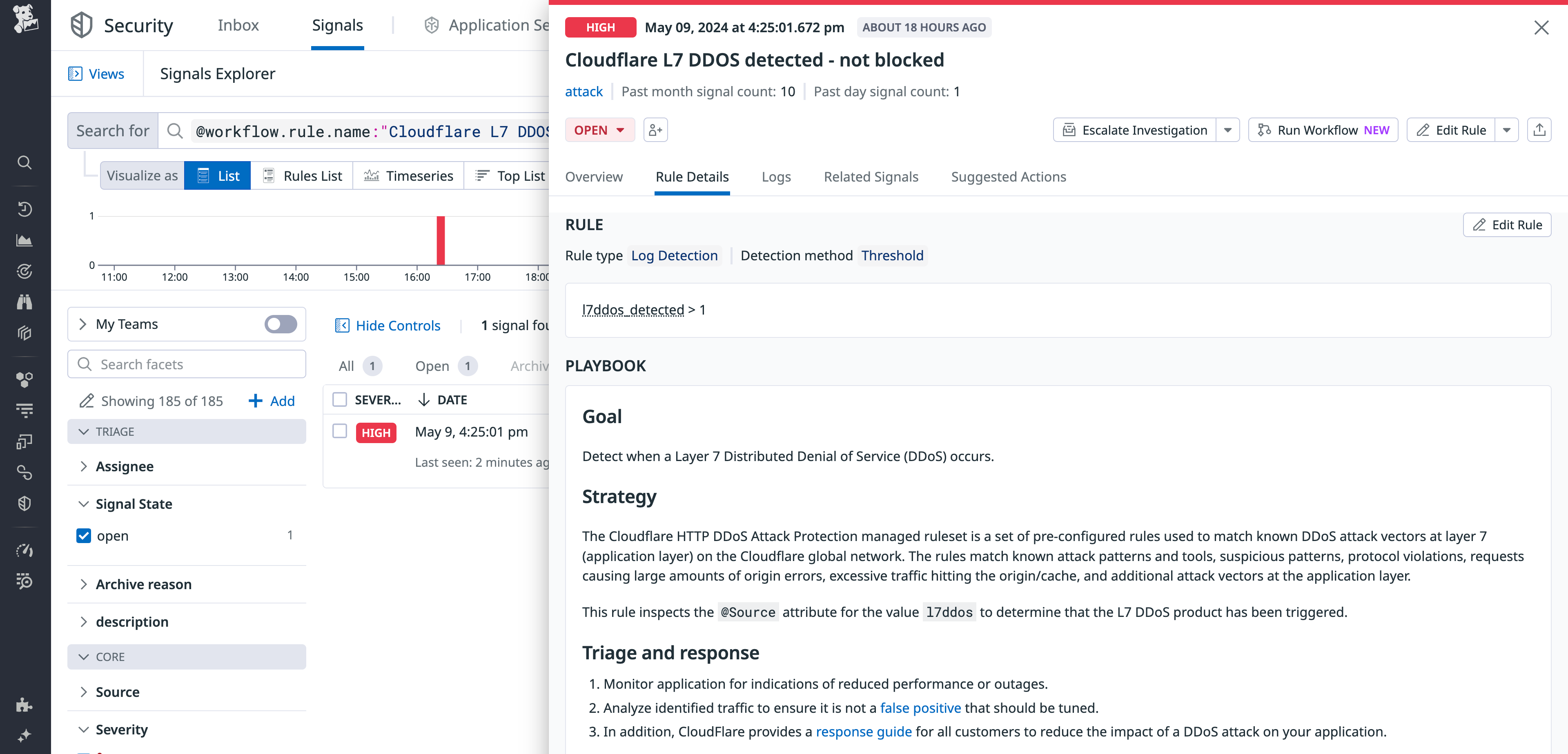 Use Cloud SIEM to troubleshoot security issues surfaced by DNS logs.