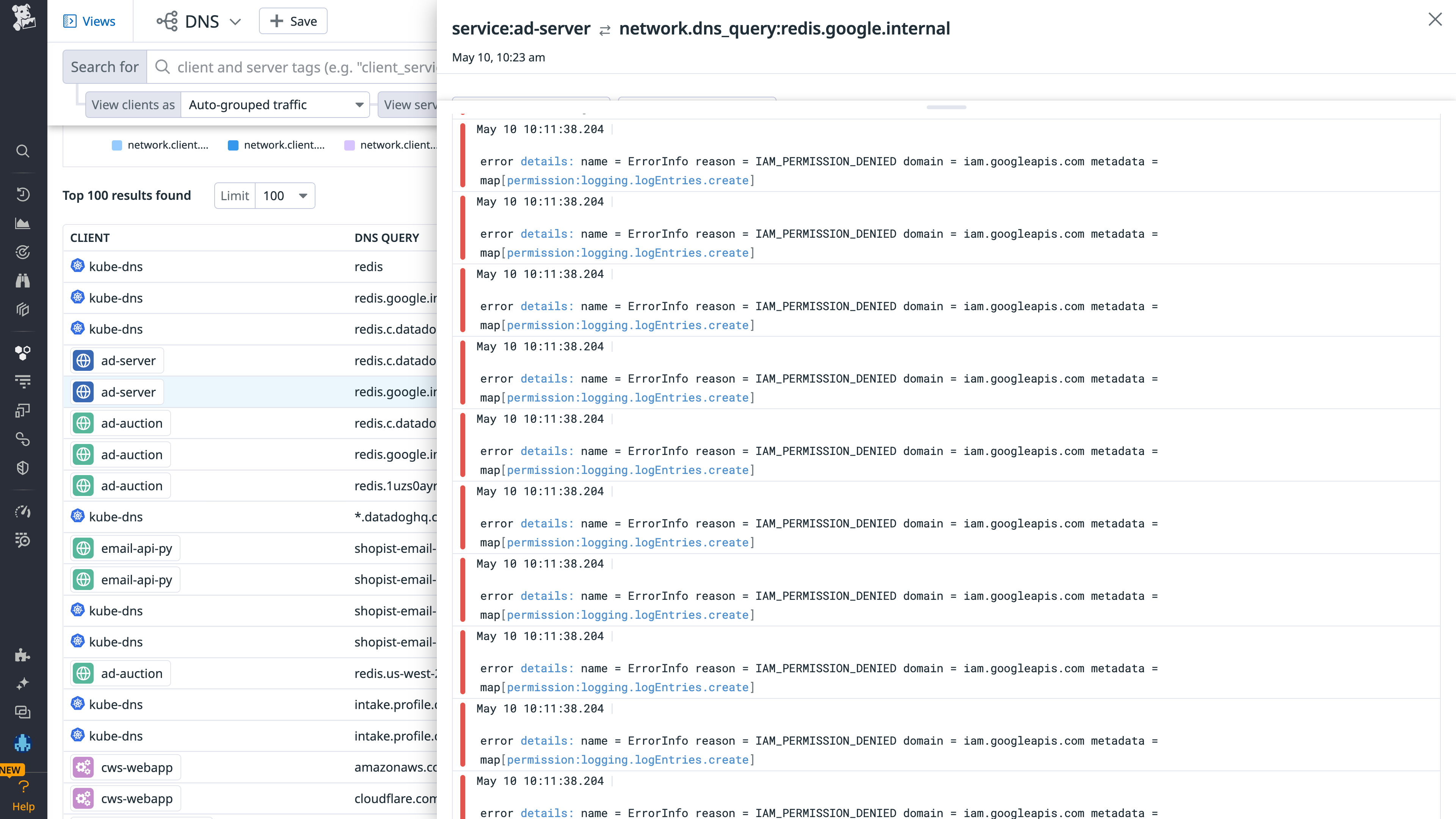 A spike in requests to unfamiliar domains could be a sign of a browser hijacking attempt.