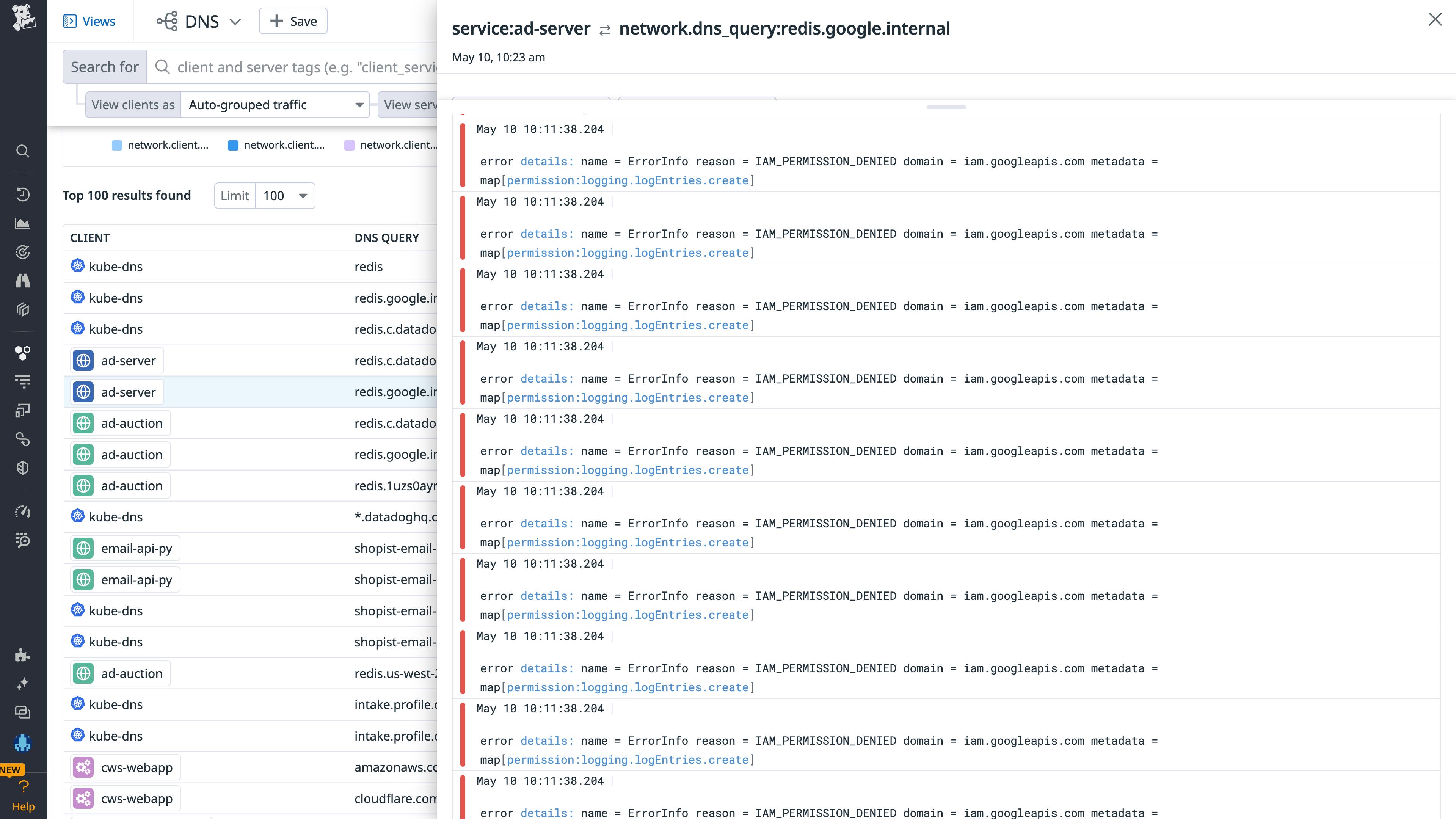 A spike in requests to unfamiliar domains could be a sign of a browser hijacking attempt. A spike in requests to unfamiliar domains could be a sign of a browser hijacking attempt.