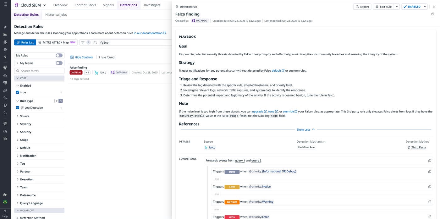 The Falco security signal that can help you detect attacks in Cloud SIEM The Falco security signal that can help you detect attacks in Cloud SIEM