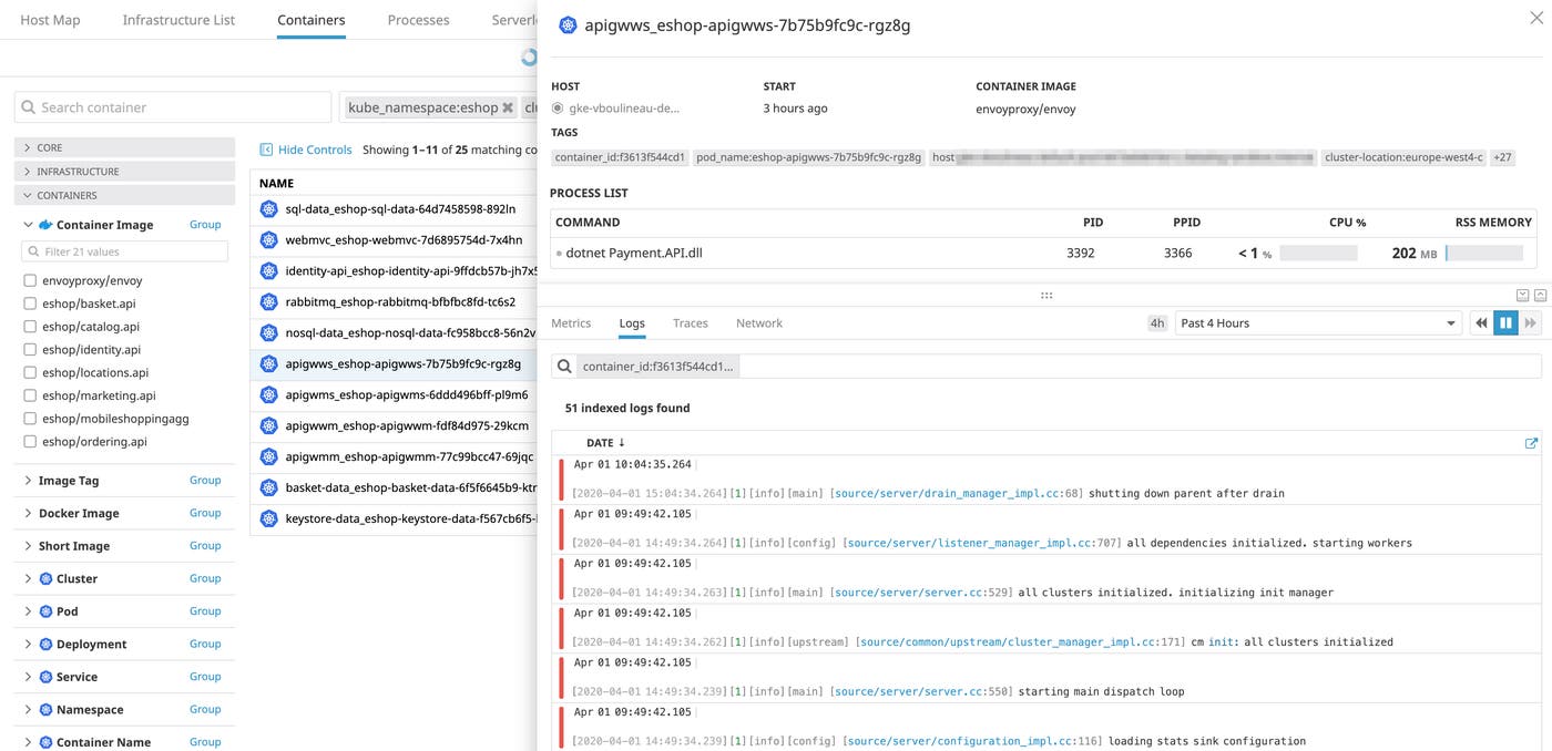 View a list of containers in real time View a list of containers in real time