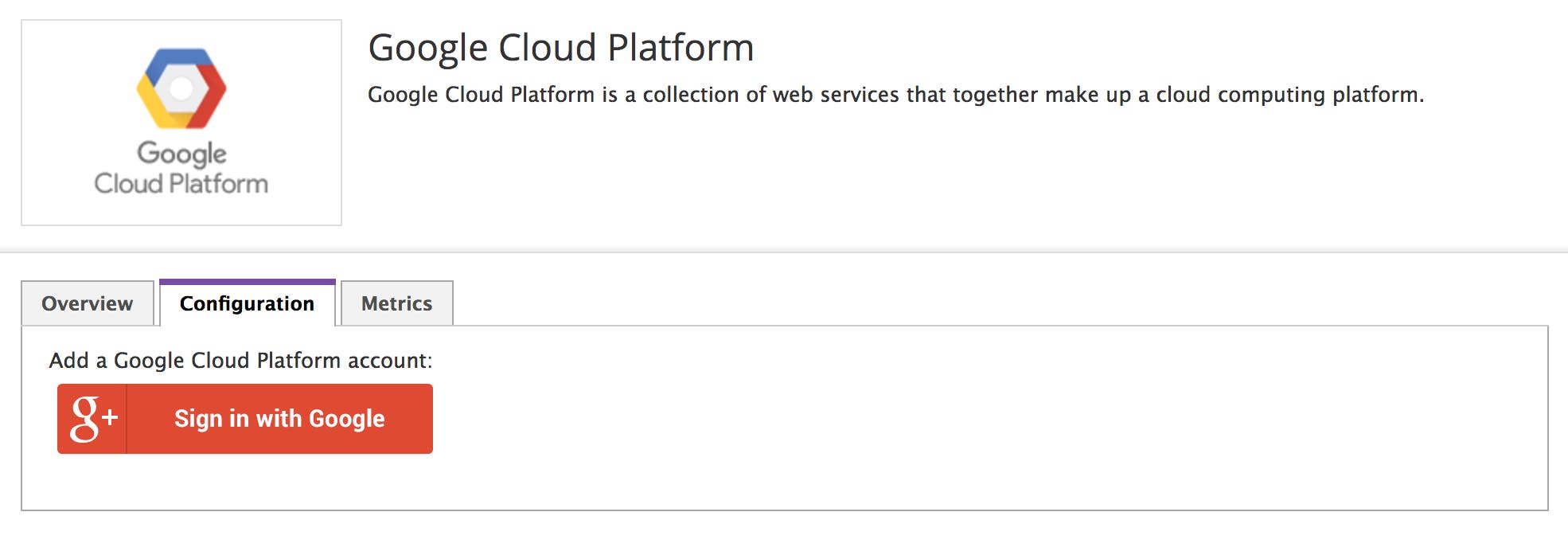 Integrating GCP with Datadog is as easy as signing into your Google account. Integrating GCP with Datadog is as easy as signing into your Google account.