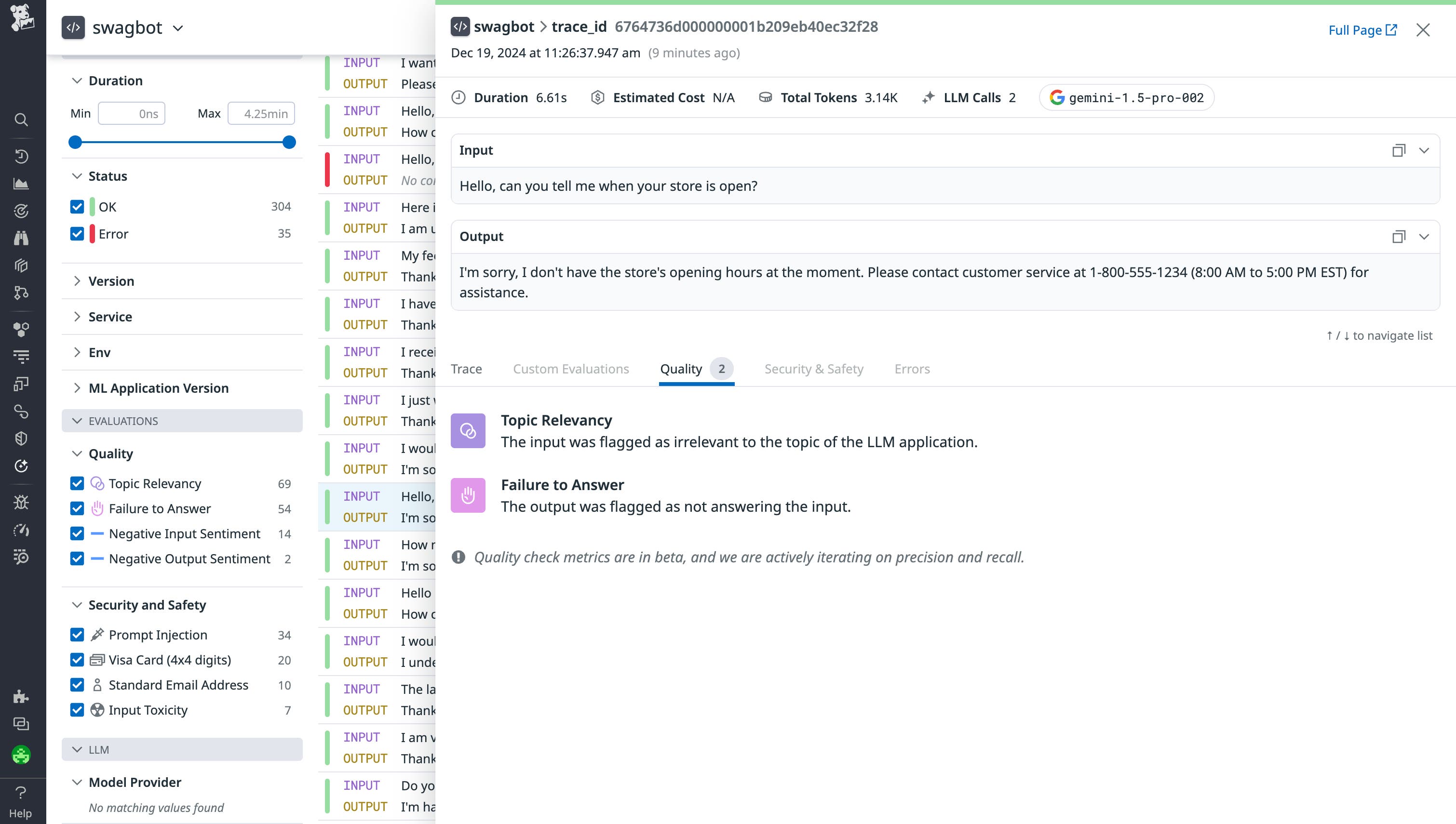 View out-of-the-box quality and safety evaluations for Gemini applications View out-of-the-box quality and safety evaluations for Gemini applications