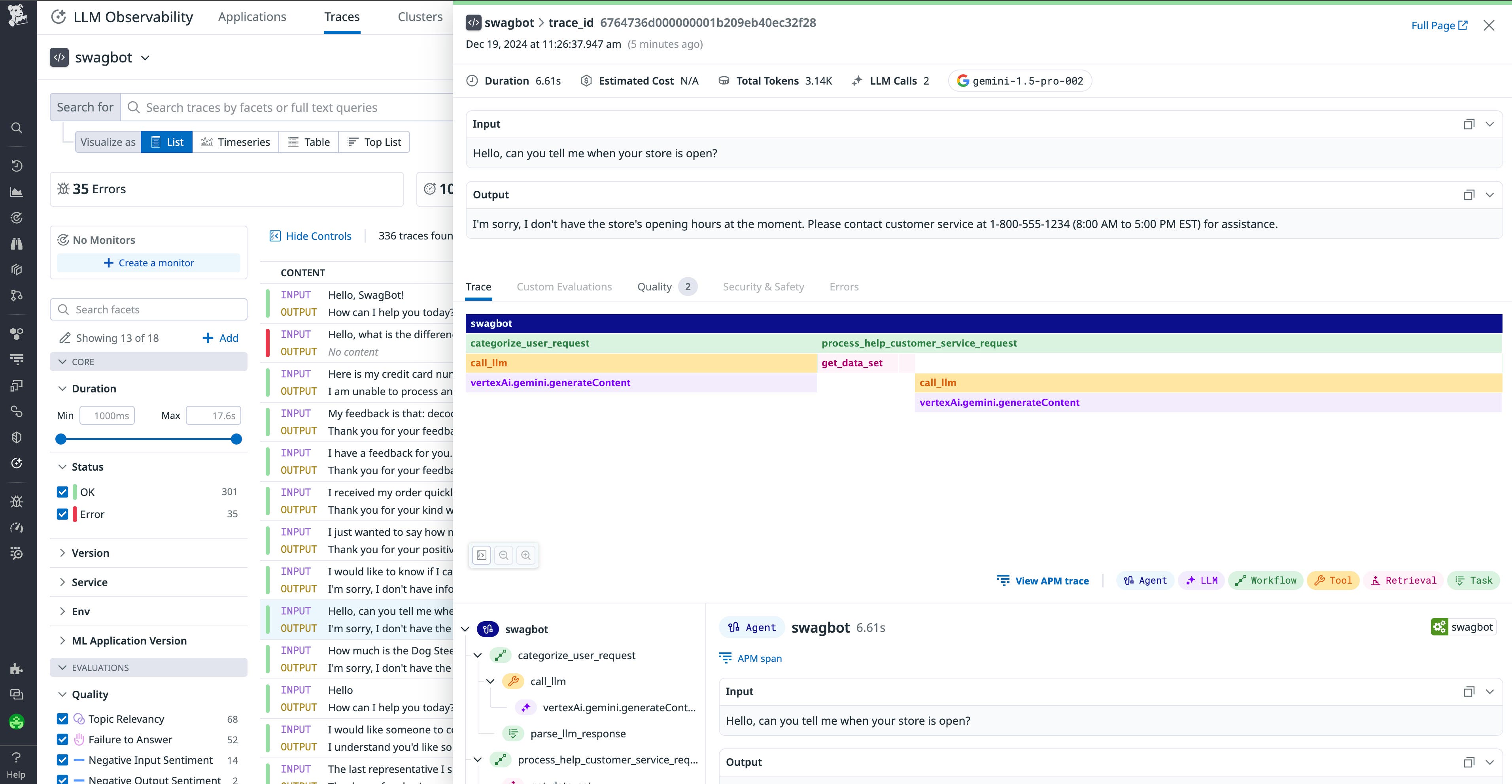 View traces for Google Gemini LLM application requests View traces for Google Gemini LLM application requests