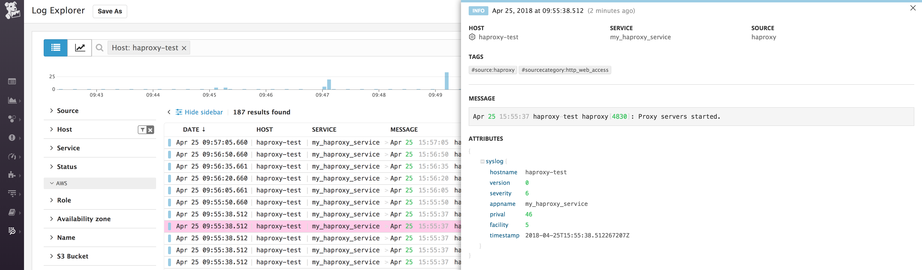 HAProxy log explorer