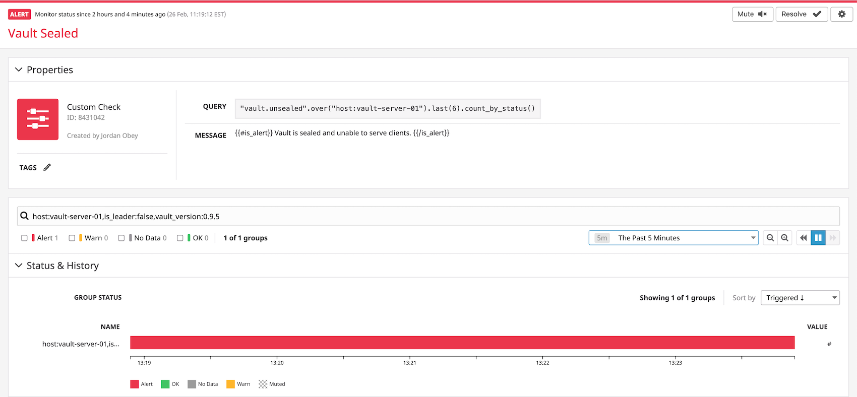 hashicorp vault seal alert