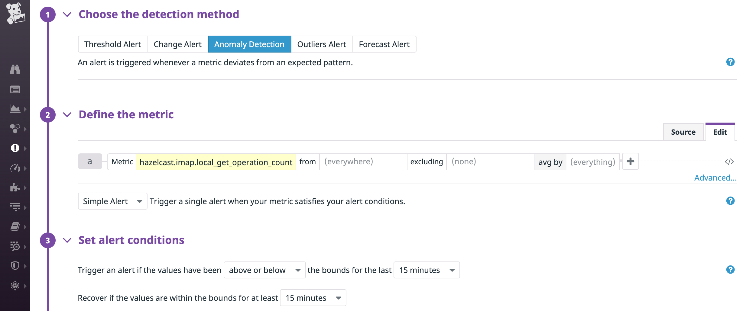 Set up an alert to be automatically notified of anomalous spikes in map get operations