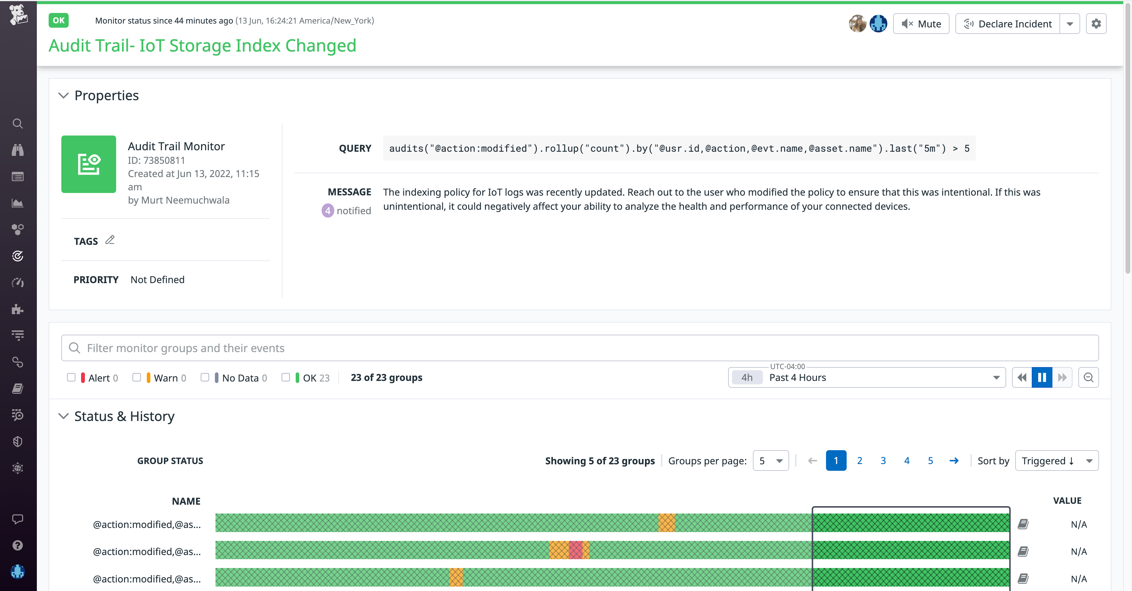 Use Audit Trail to build transparency around how users interact with your IoT devices