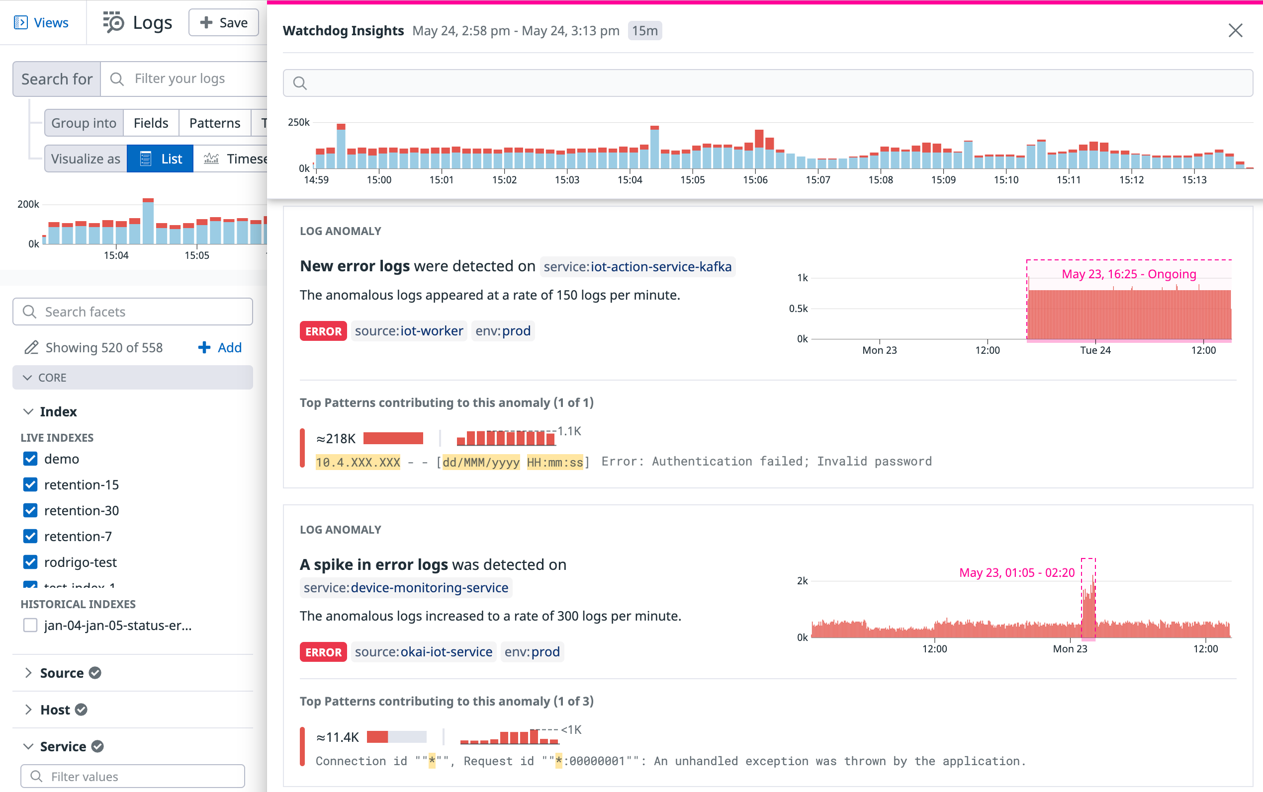 Leverage Watchdog Insights to expedite troubleshooting problematic logs from your IoT devices