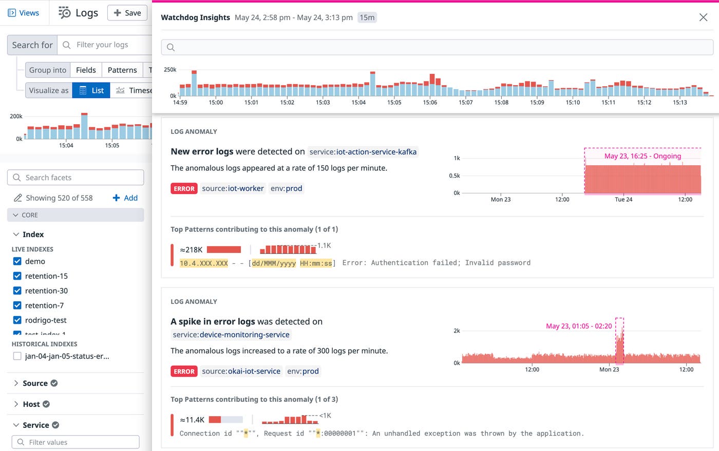 Leverage Watchdog Insights to expedite troubleshooting problematic logs from your IoT devices Leverage Watchdog Insights to expedite troubleshooting problematic logs from your IoT devices