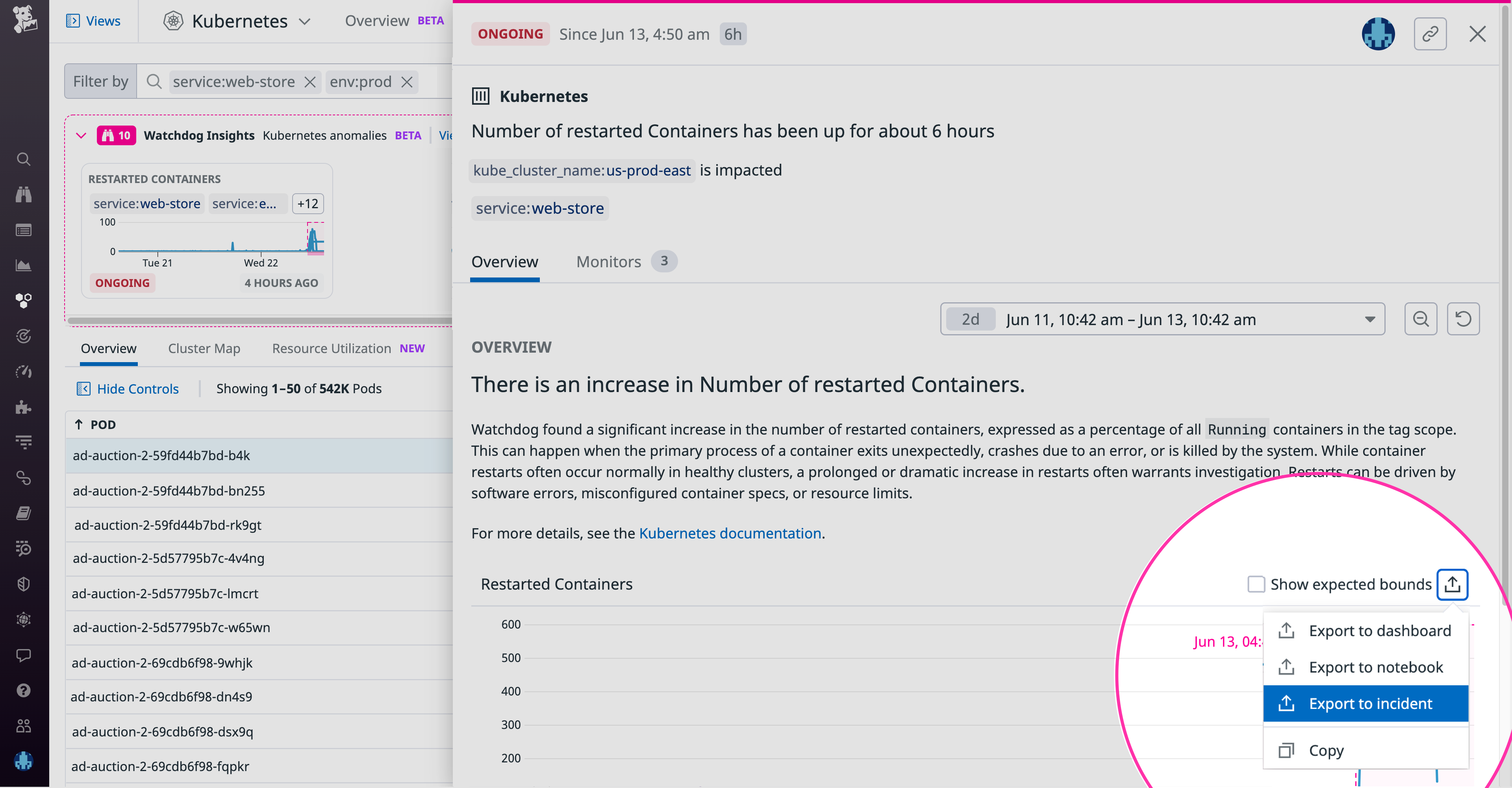 Easily export an anomaly to a Notebook