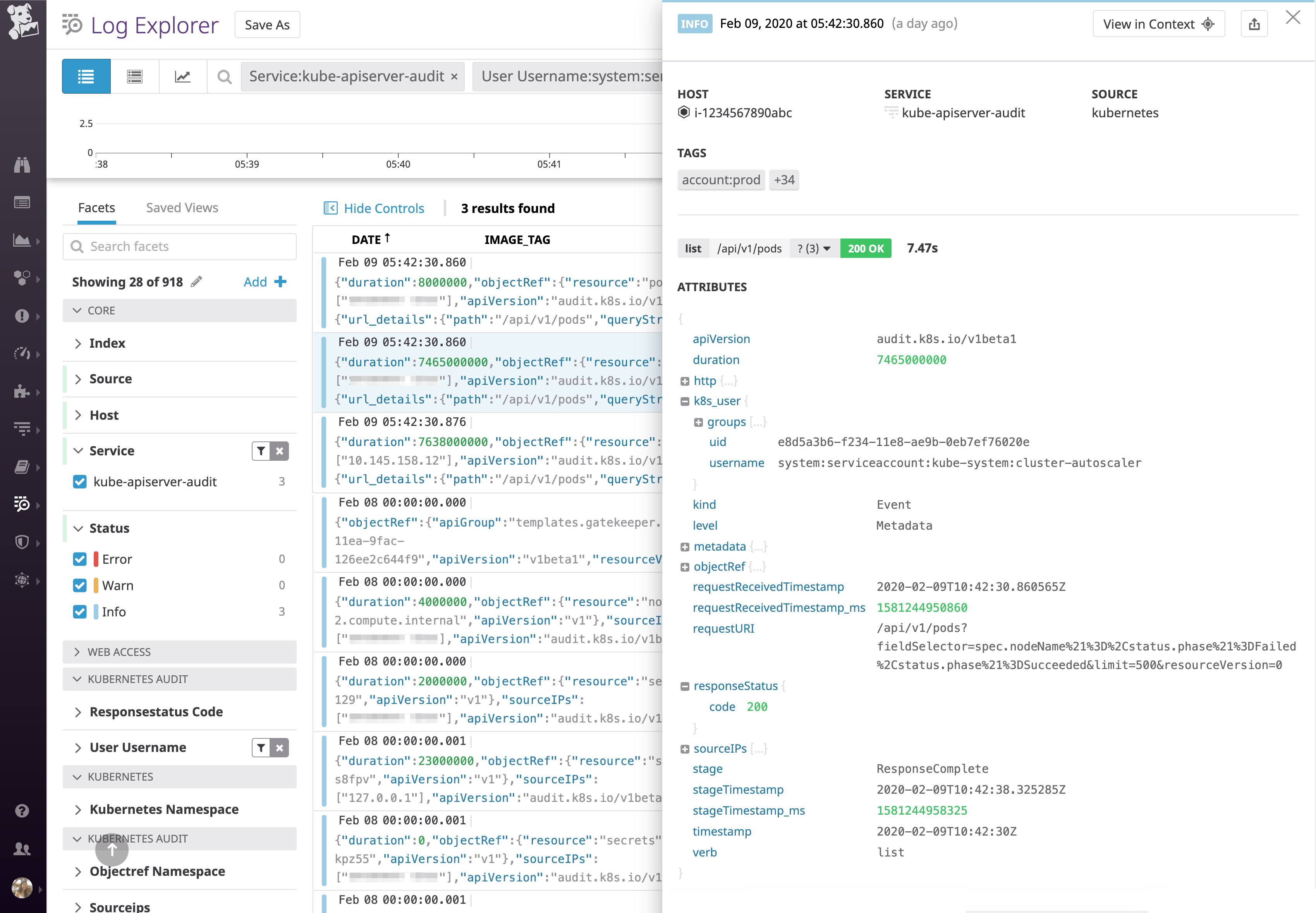kubernetes audit logs give you deeper insight into slow requests