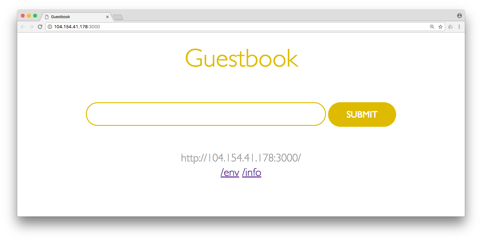 Simple guestbook app interface