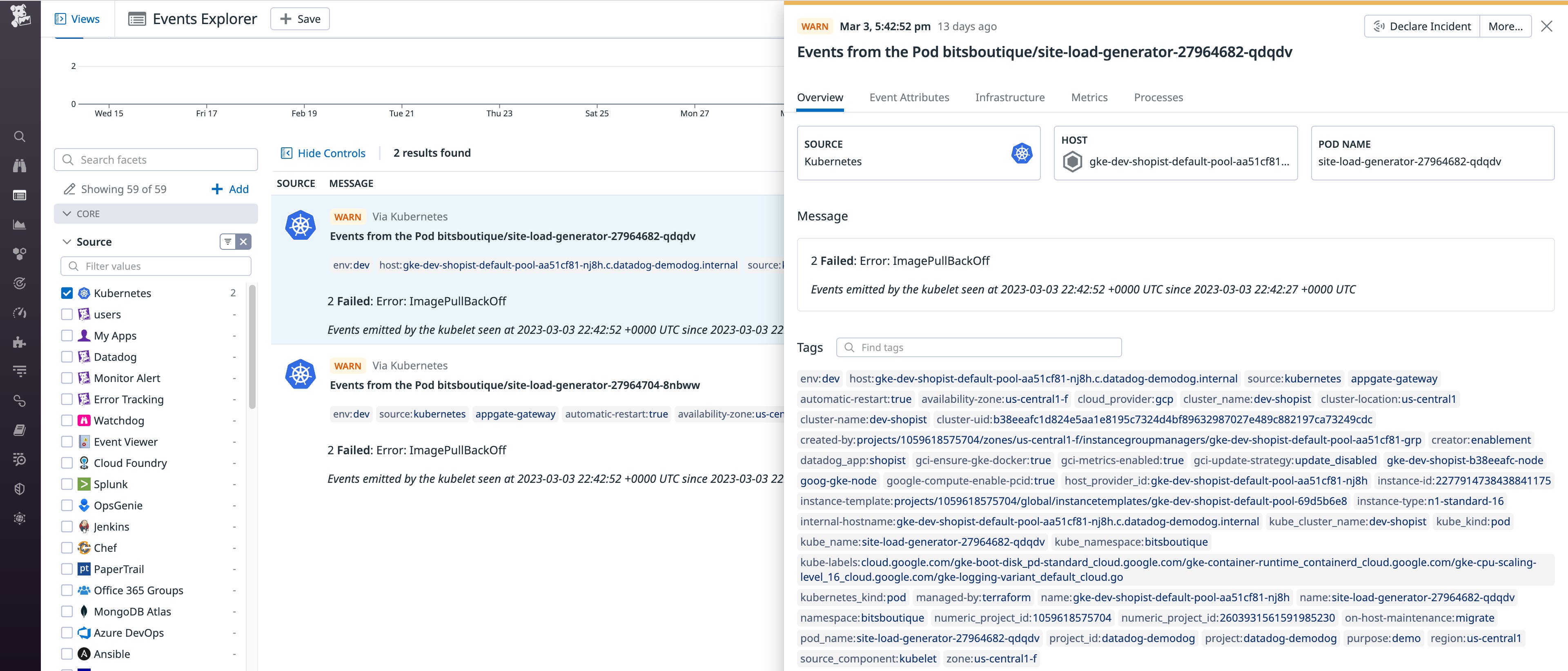 Failed events are often the result of a failed image pull Failed events are often the result of a failed image pull