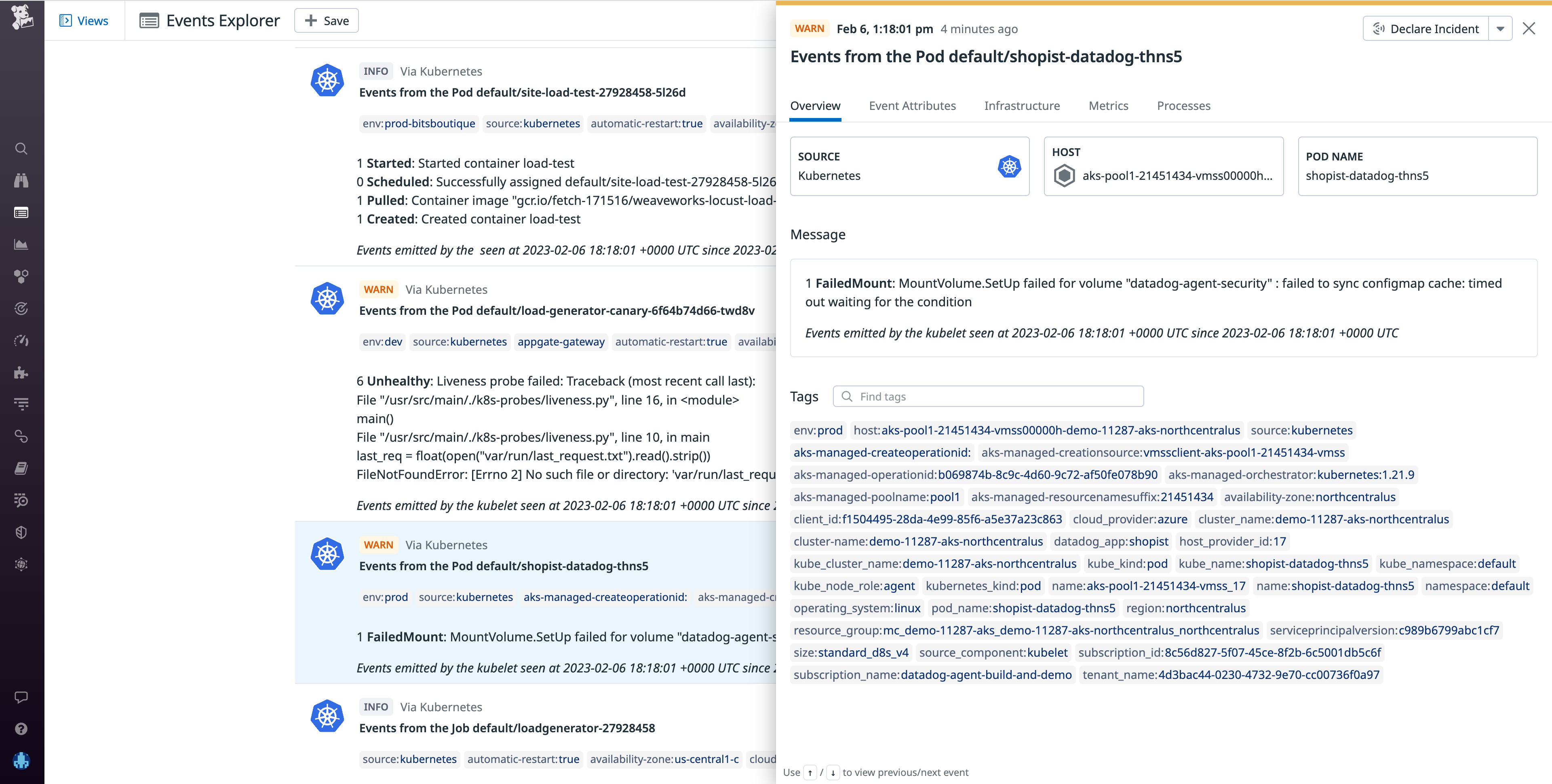 When the kubelet is unable to mount a volume it will generate a FailedMount event