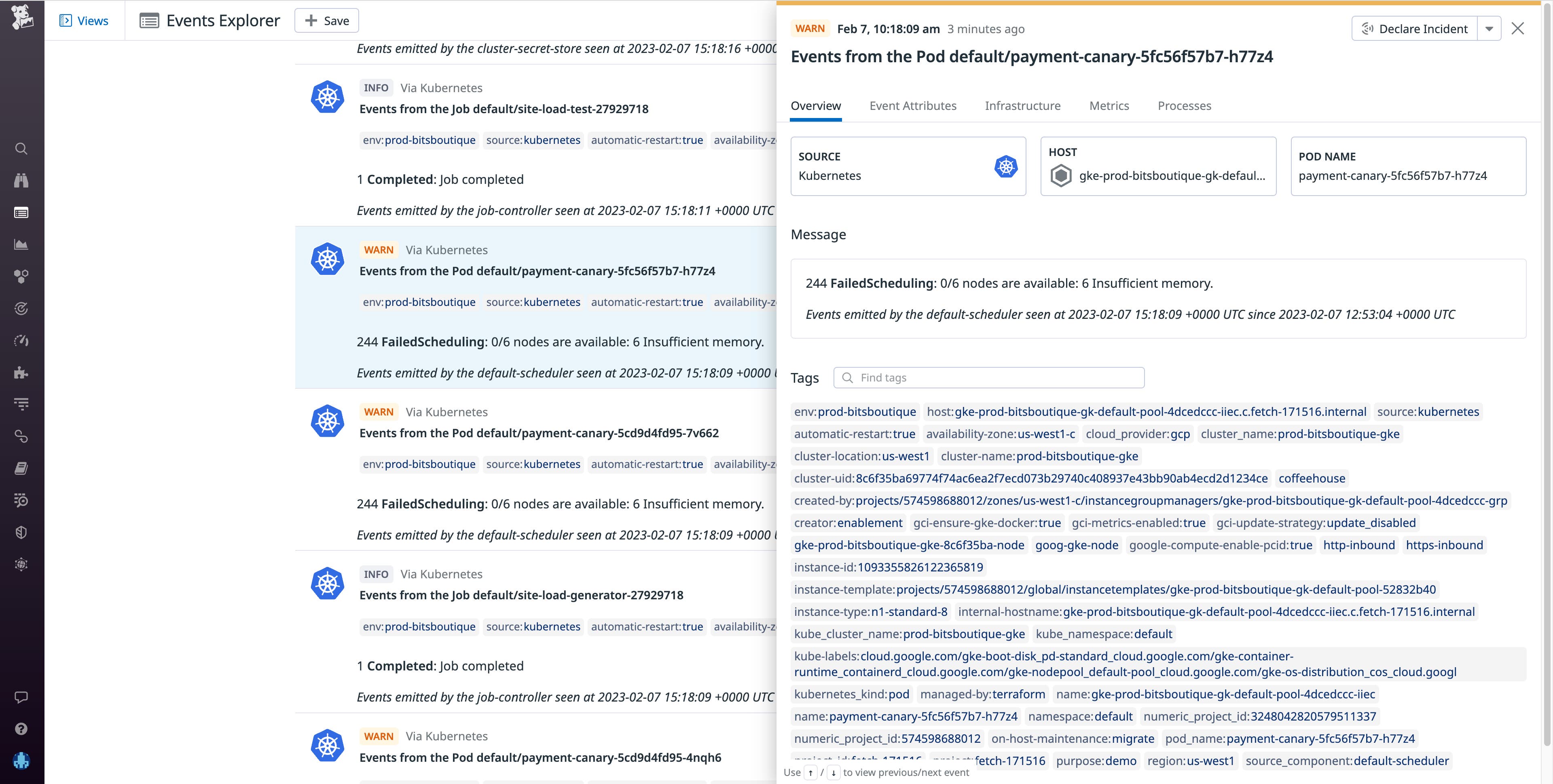 When the Kubernetes scheduler can't find a suitable node to assign pods to it will generate a FailedScheduling event When the Kubernetes scheduler can't find a suitable node to assign pods to it will generate a FailedScheduling event
