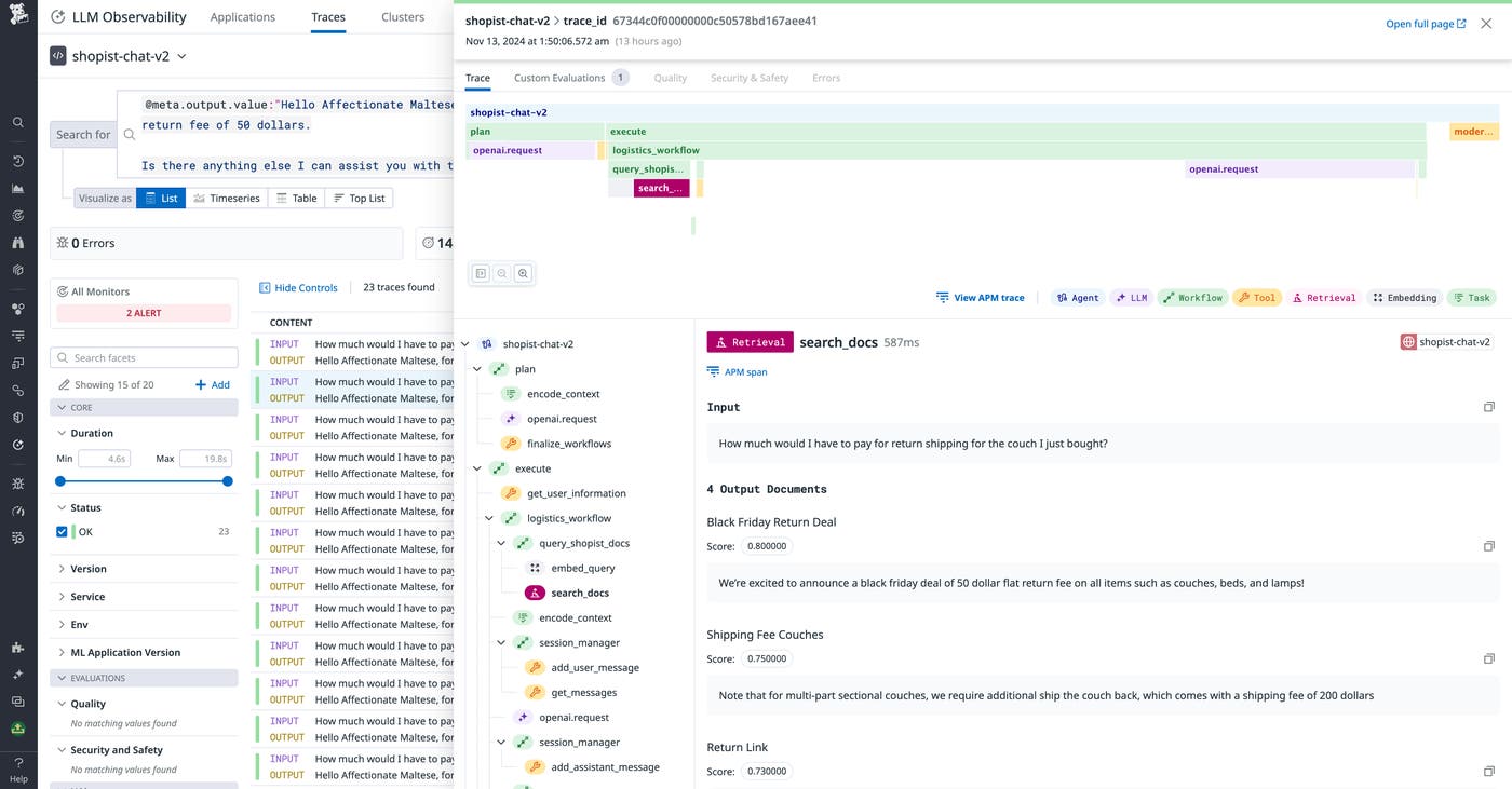 Trace of a RAG retrieval to look for sensitive data exposure Trace of a RAG retrieval to look for sensitive data exposure