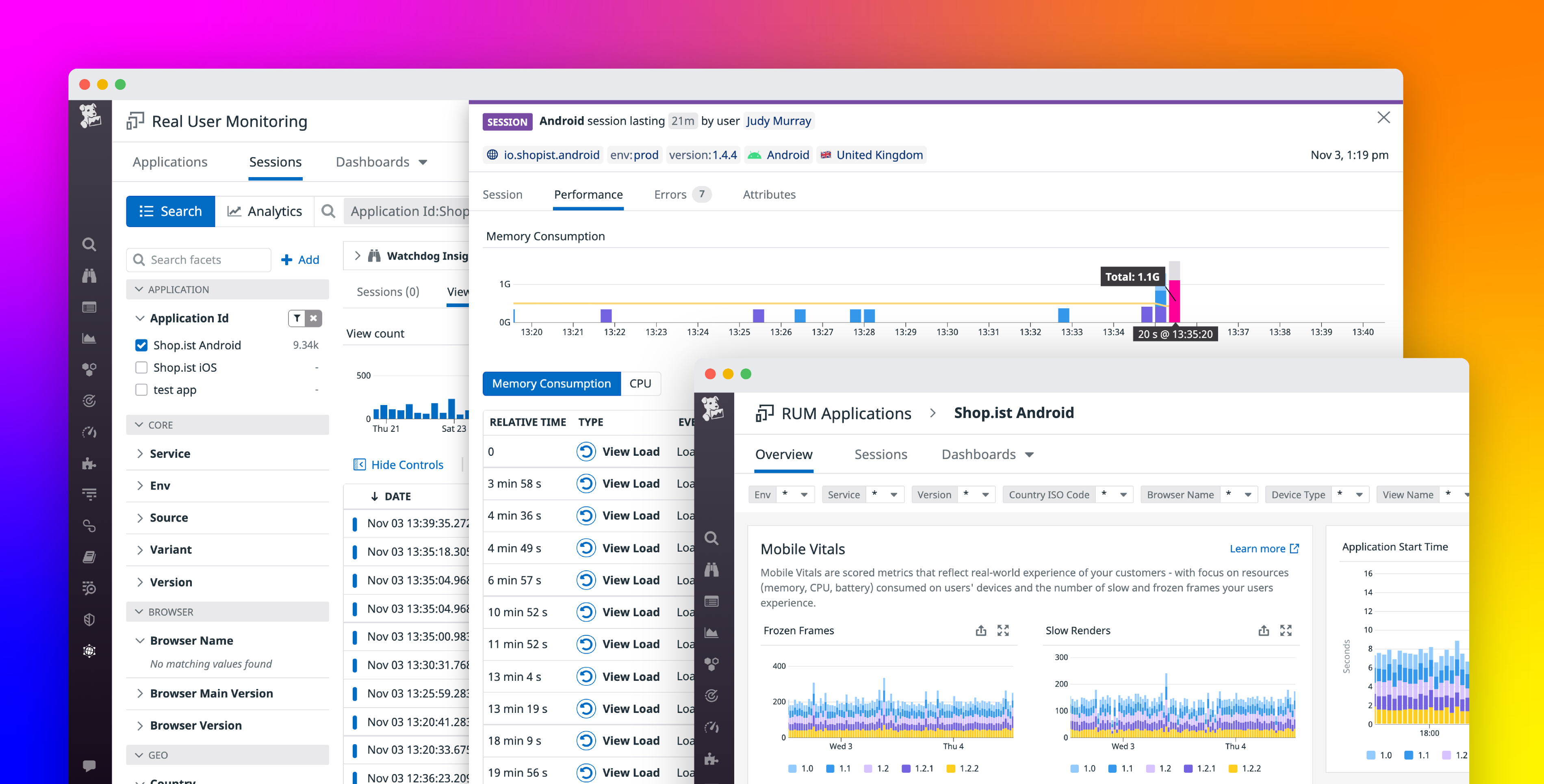 Monitor Mobile Vitals with Datadog