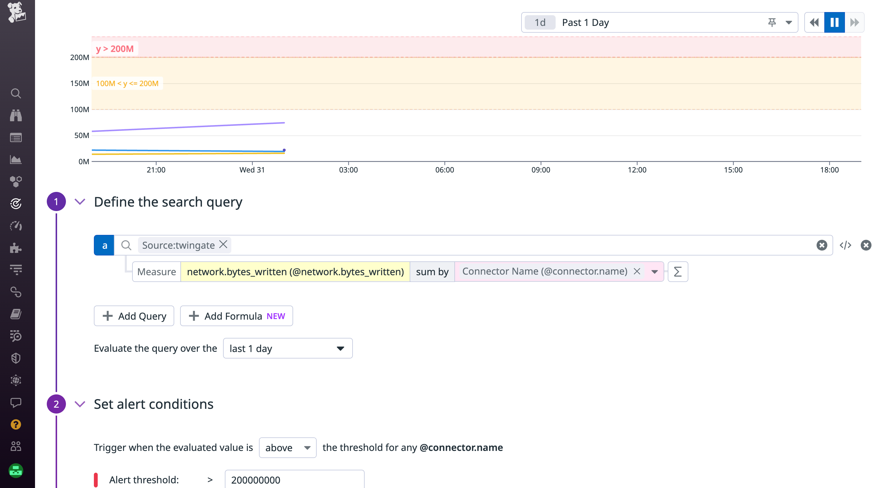 Alert on key Twingate network activity using Datadog Monitors.