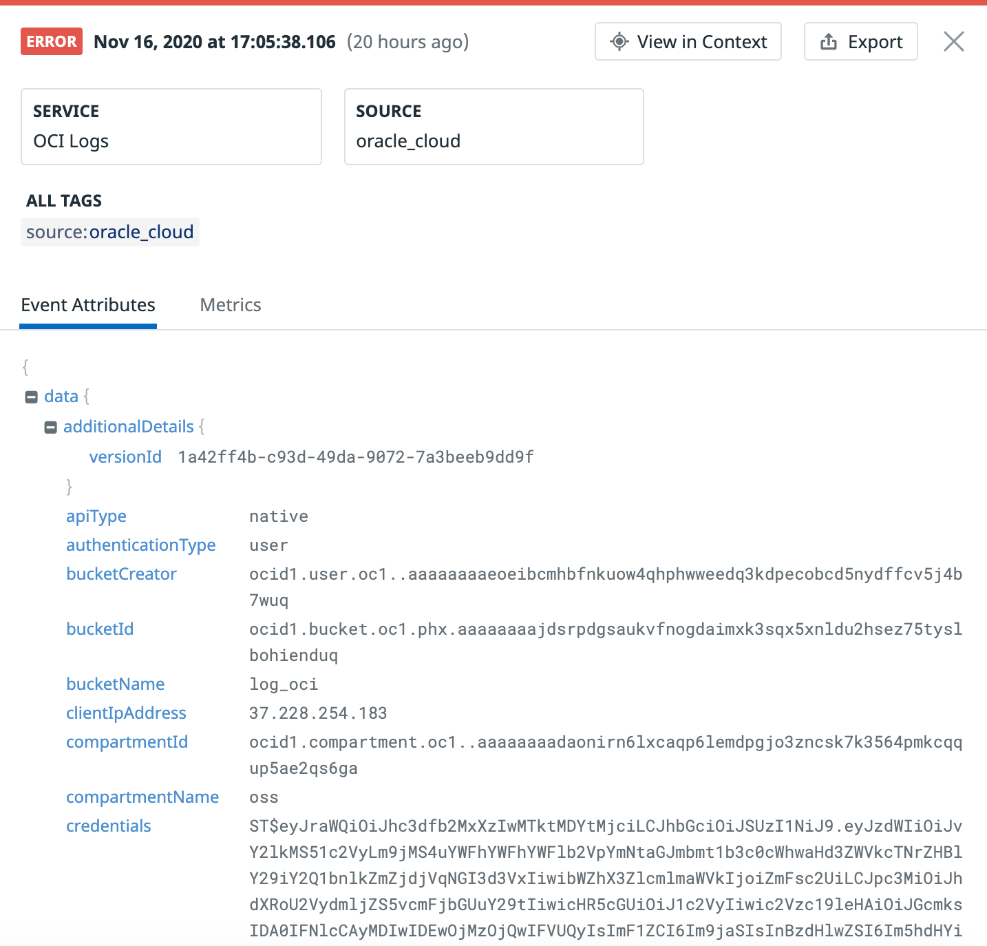 OCI logs contain important information about the user and service actions that occur across your OCI environment.