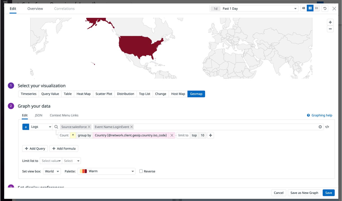 Visualize user logins by country using the geomap widget and grouping logs by country ISO code. Visualize user logins by country using the geomap widget and grouping logs by country ISO code.