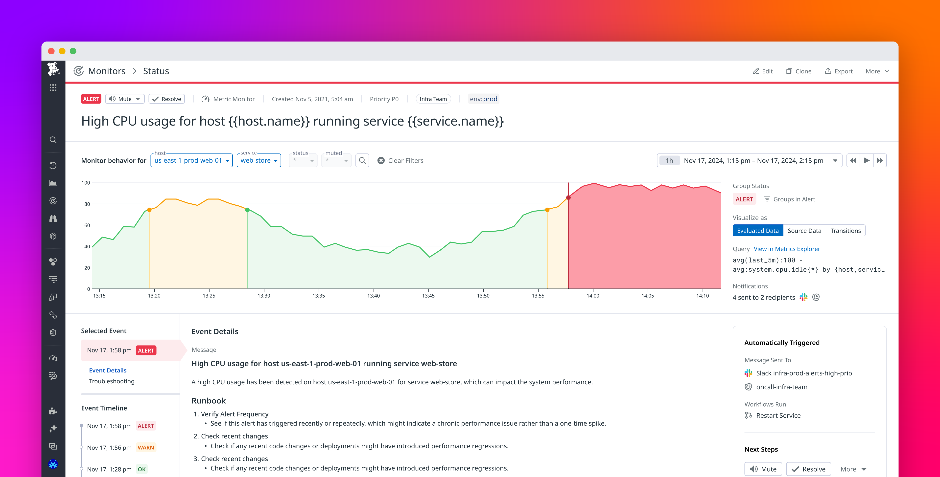 Quickly get detailed, actionable context for alerts with Datadog's new Monitor Status page