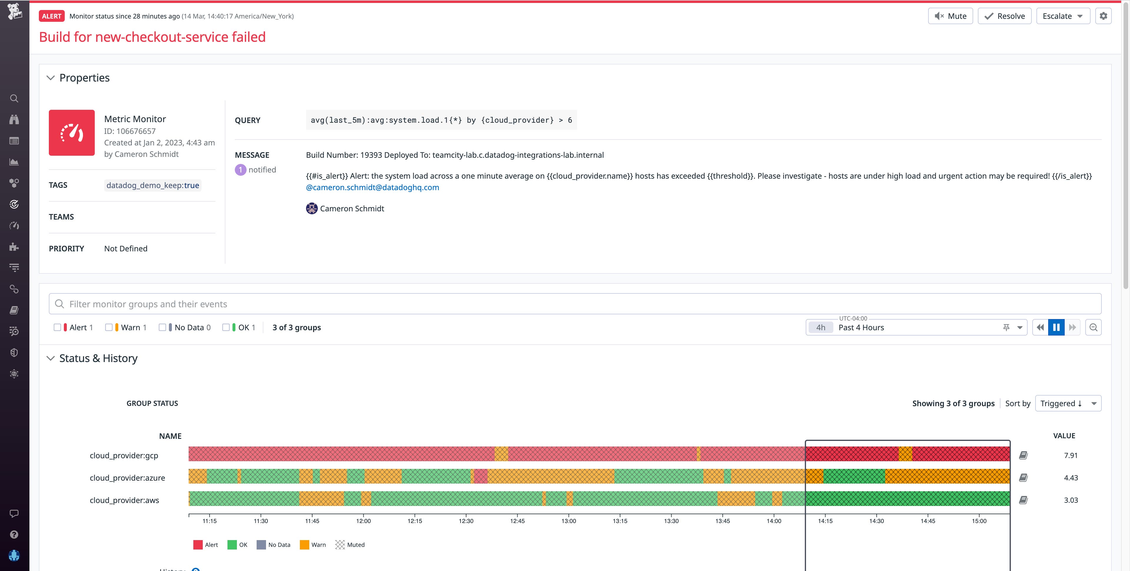 Click on an alert to view details Click on an alert to view details