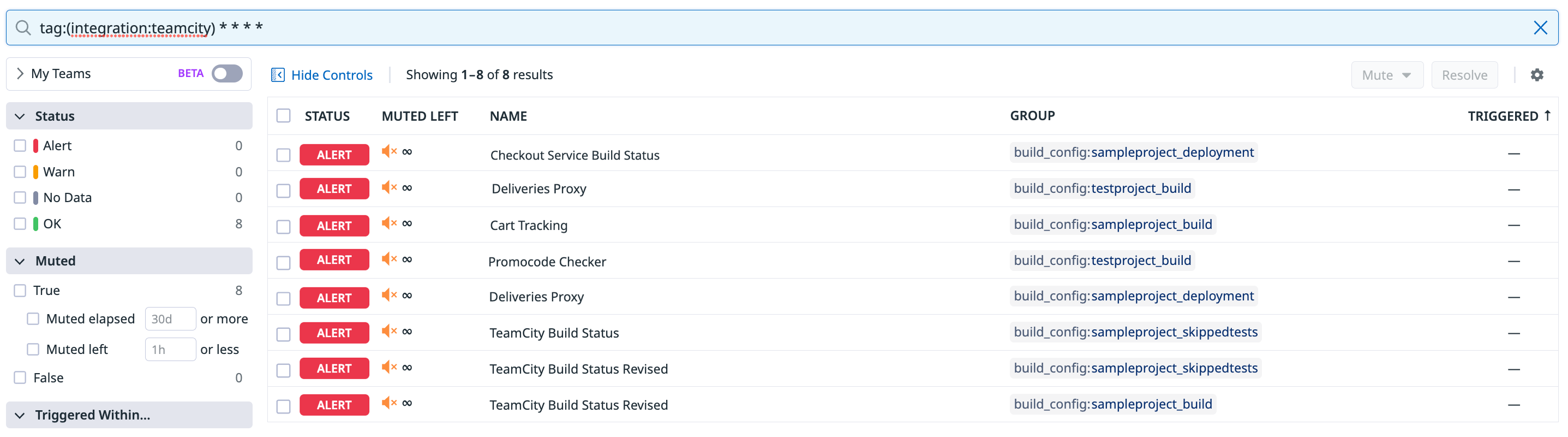 View the builds in your pipeline that are triggering alerts