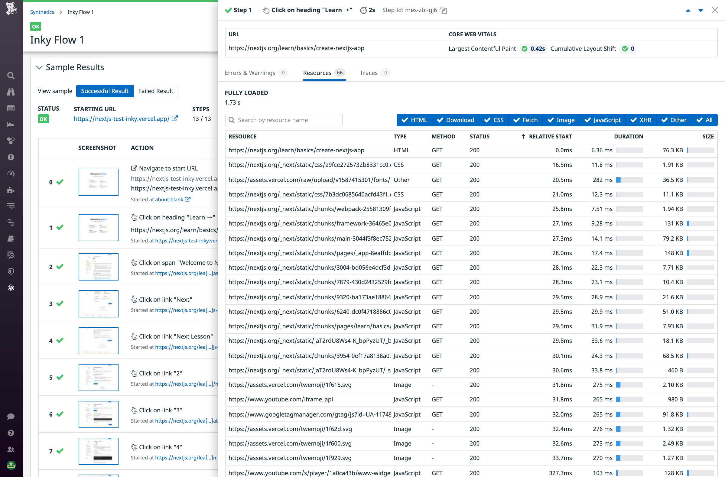 Creating a browser test for a Vercel frontend.