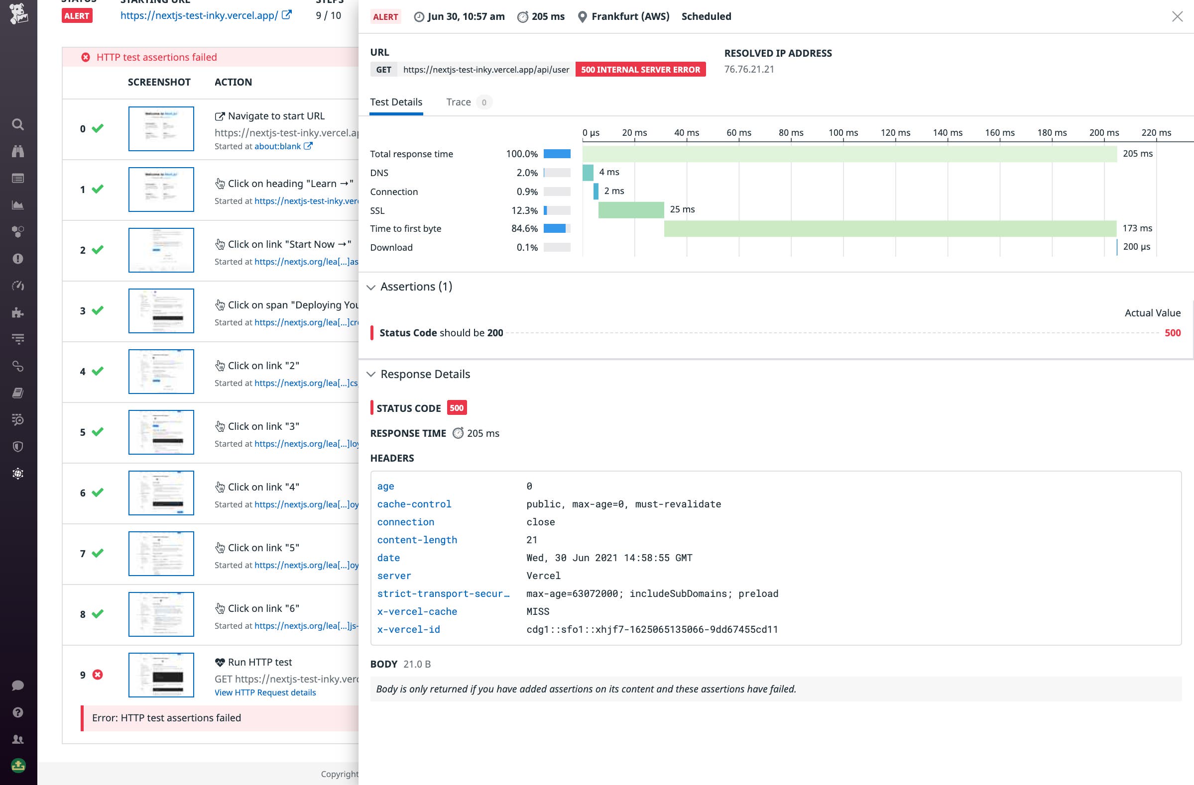 Add an HTTP request step to test your jamstack from end to end. Add an HTTP request step to test your jamstack from end to end.
