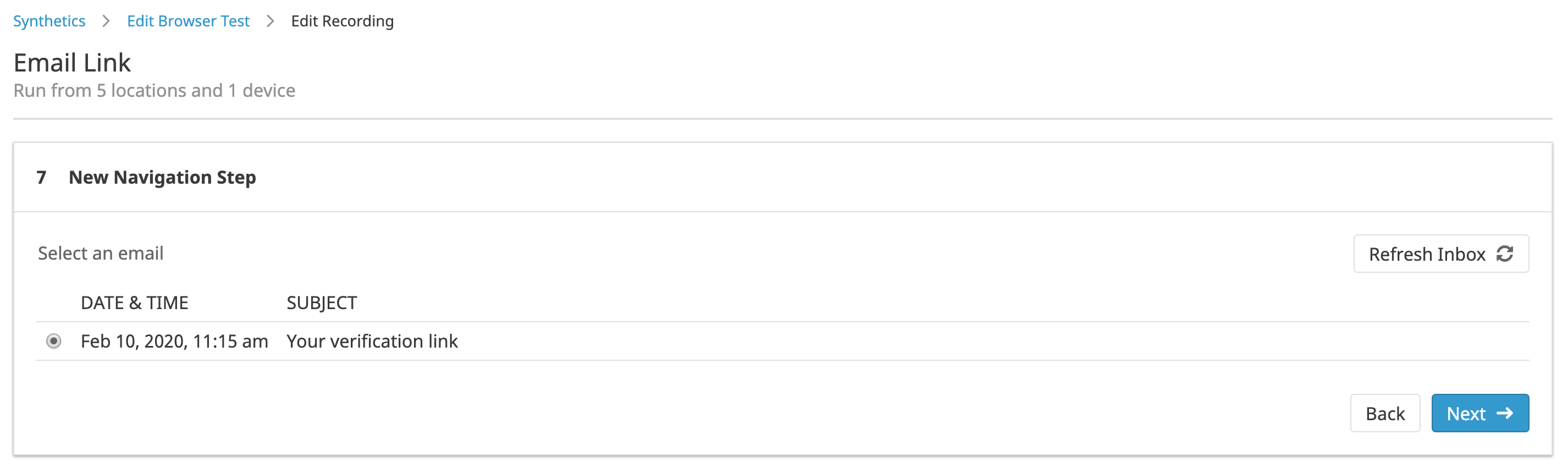 Select the email from a secure, private inbox.