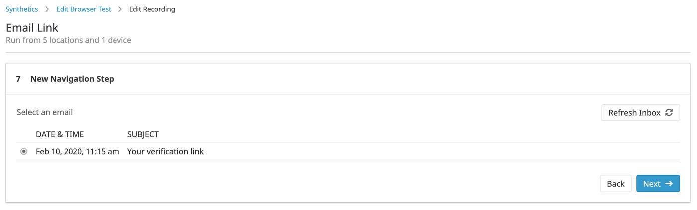 Select the email from a secure, private inbox. Select the email from a secure, private inbox.