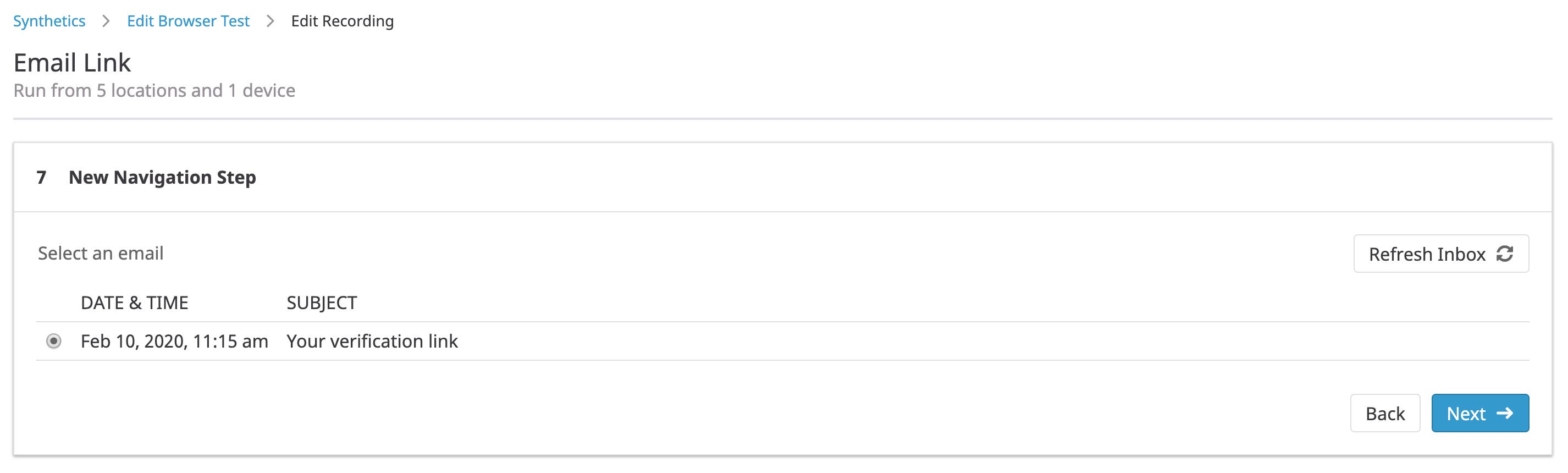 Select the email from a secure, private inbox. Select the email from a secure, private inbox.
