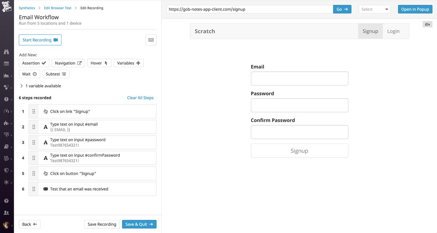 Incorporate email checks in your browser test. Incorporate email checks in your browser test.