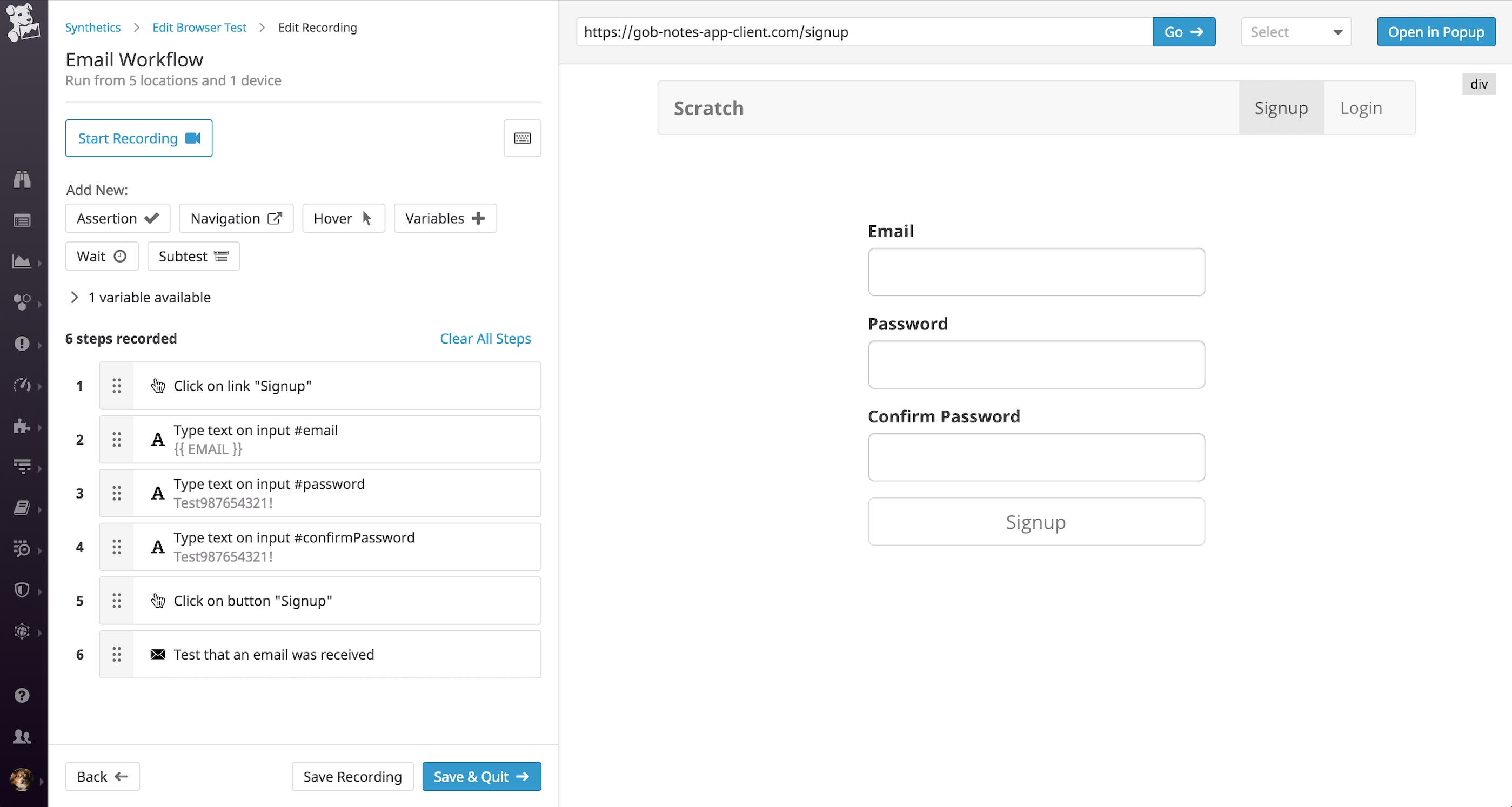 Incorporate email checks in your browser test. Incorporate email checks in your browser test.