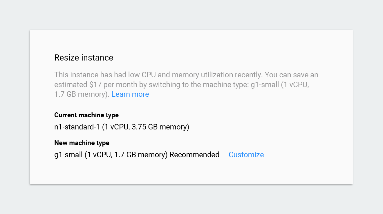 Downgrade recommendation