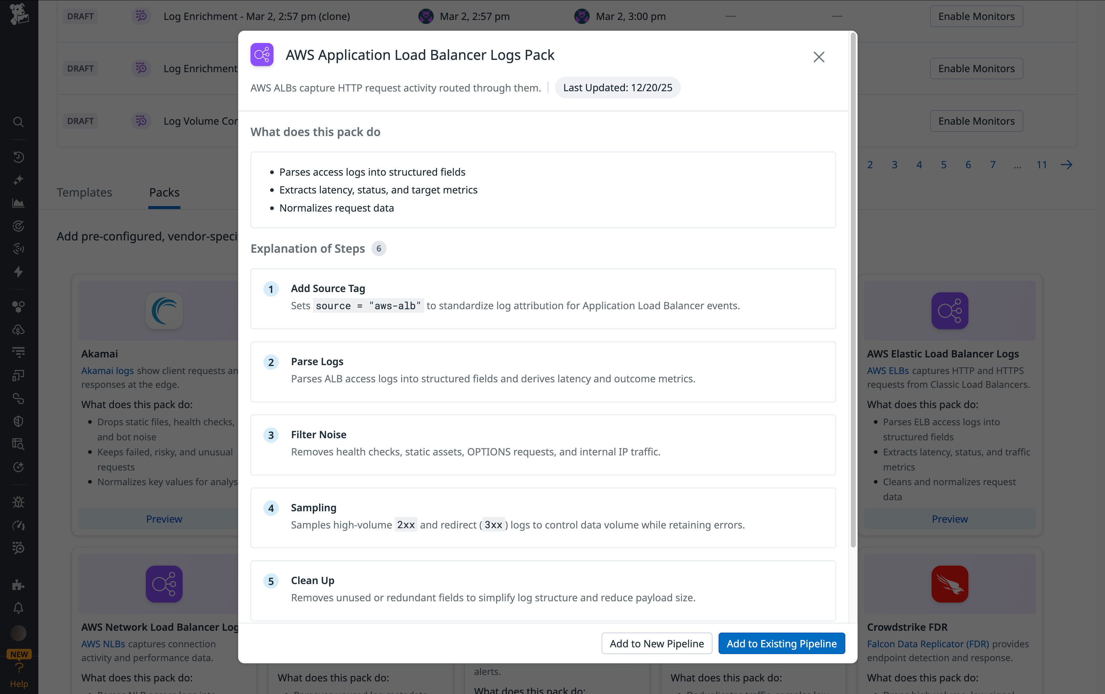 The AWS ALB Pack in Datadog Observability Pipelines